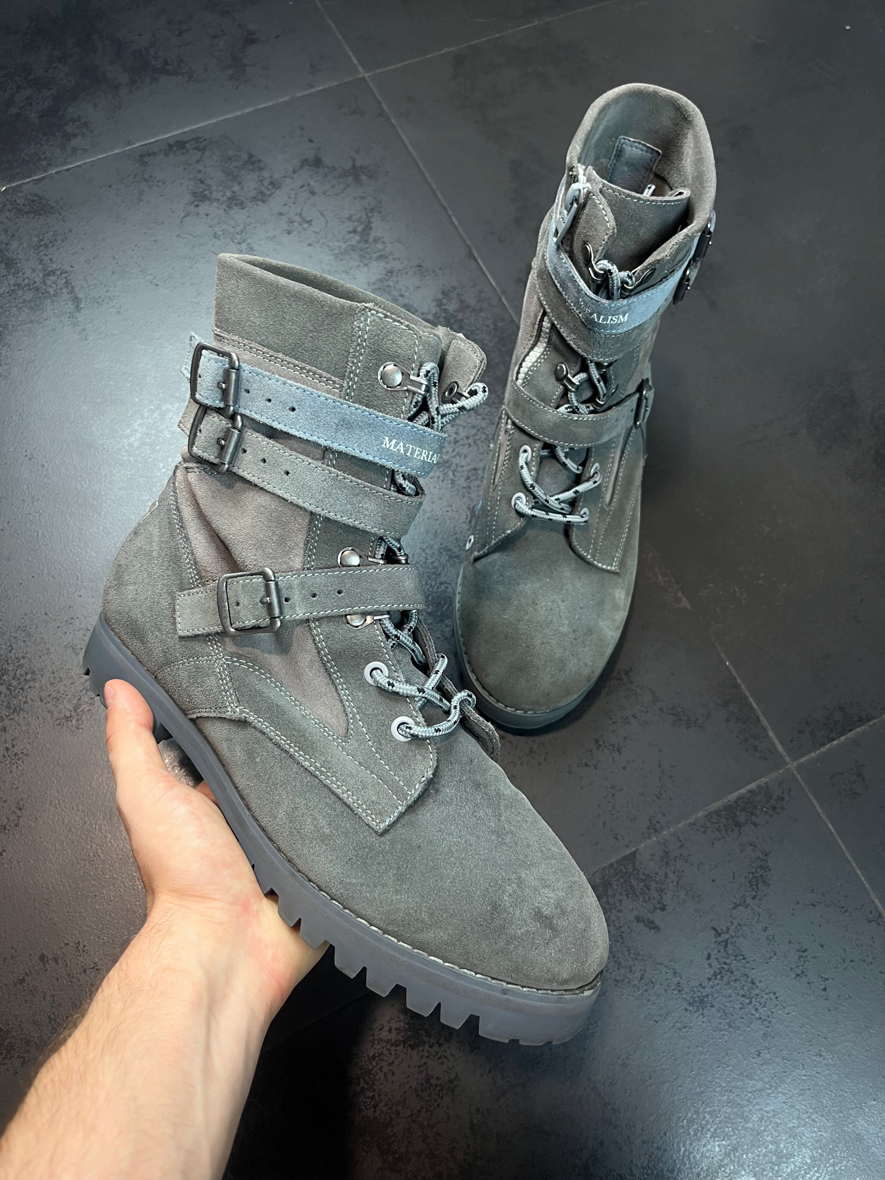 Number (N)ine x C2H4 Suede Combat Boots