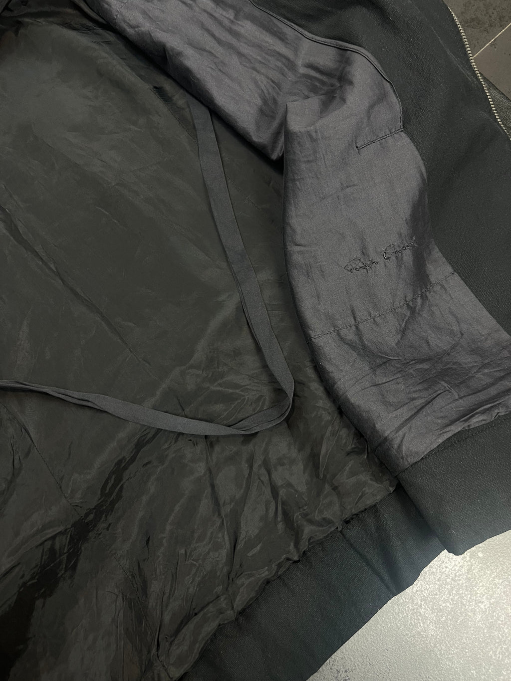 Rick Owens Asymmetrical Zip Waxed Jacket