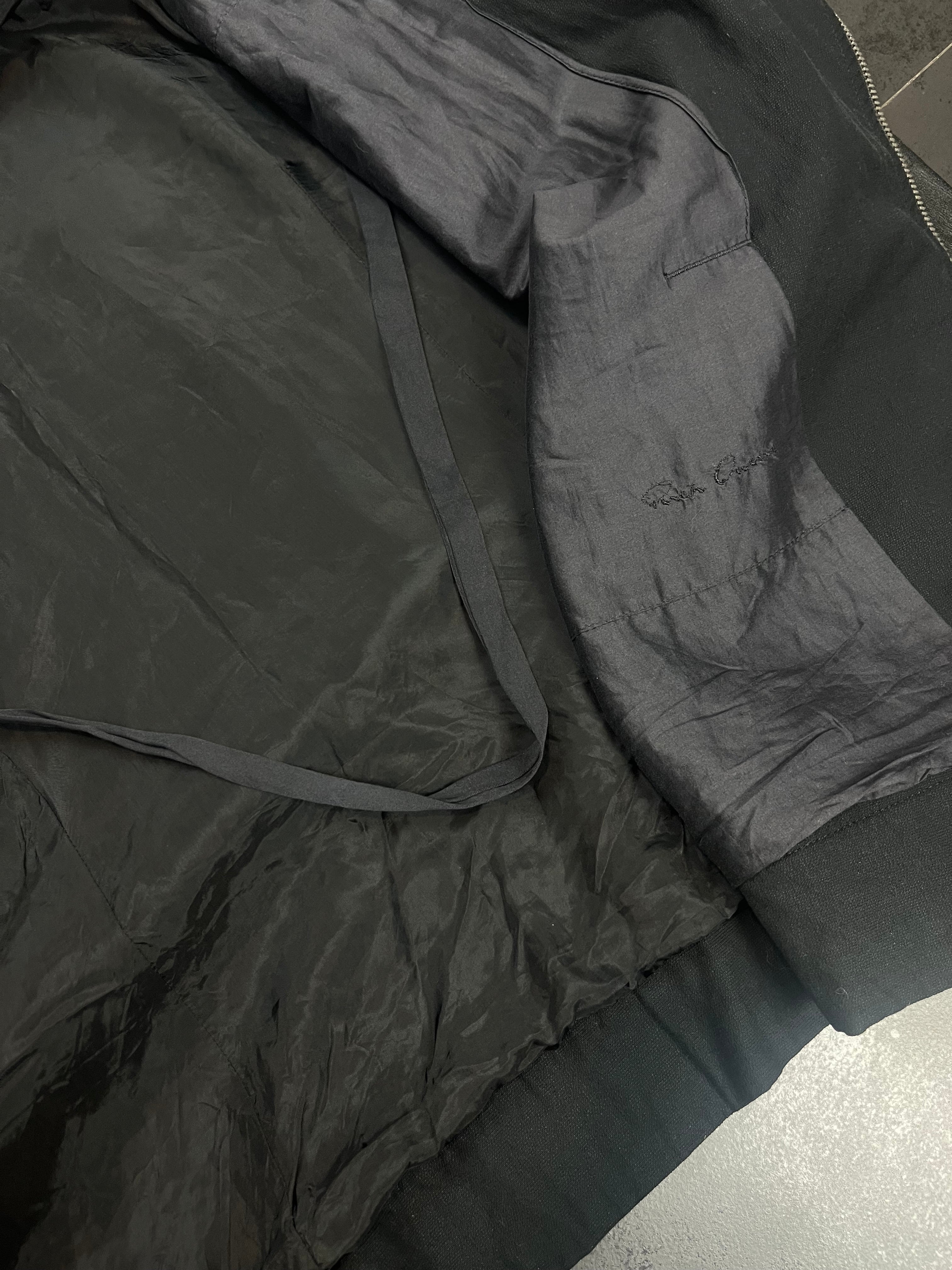 Rick Owens Asymmetrical Zip Waxed Jacket