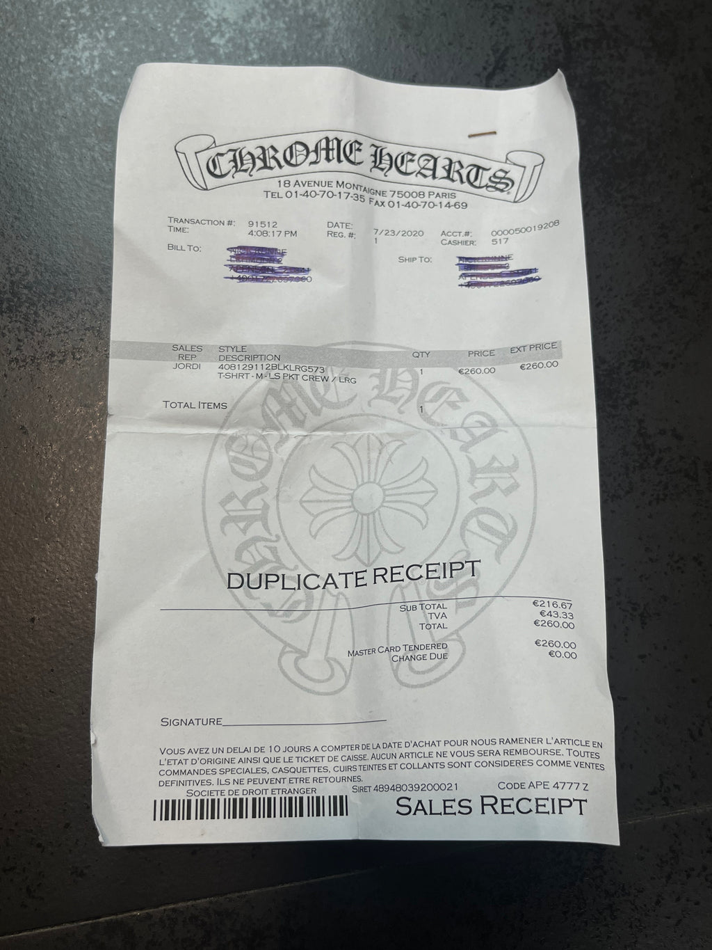 Chrome Hearts “Fuck You” Paris Exclusive Longsleeve