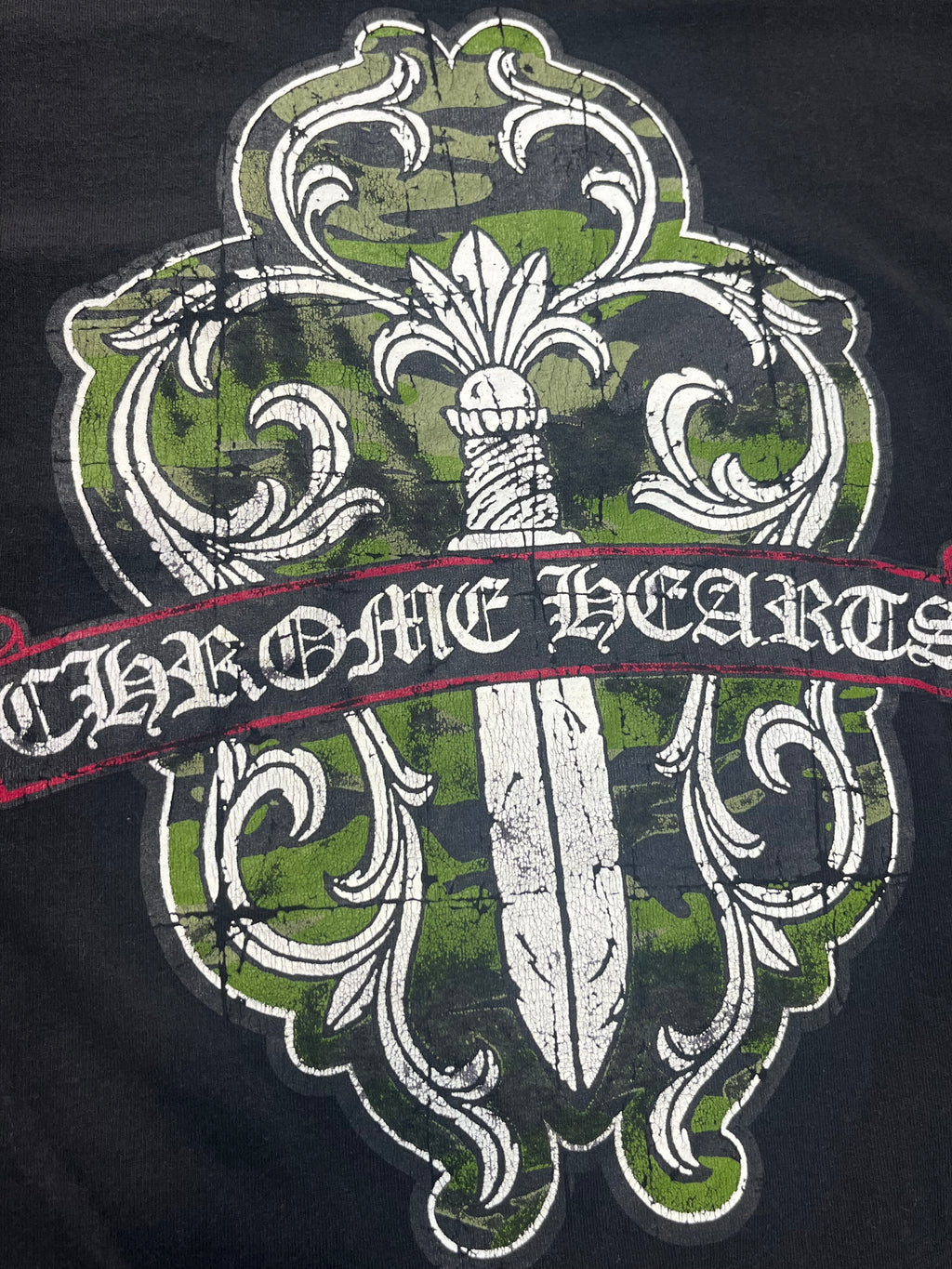 Chrome Hearts Camo Dagger/Scroll Logo Pocket Tee