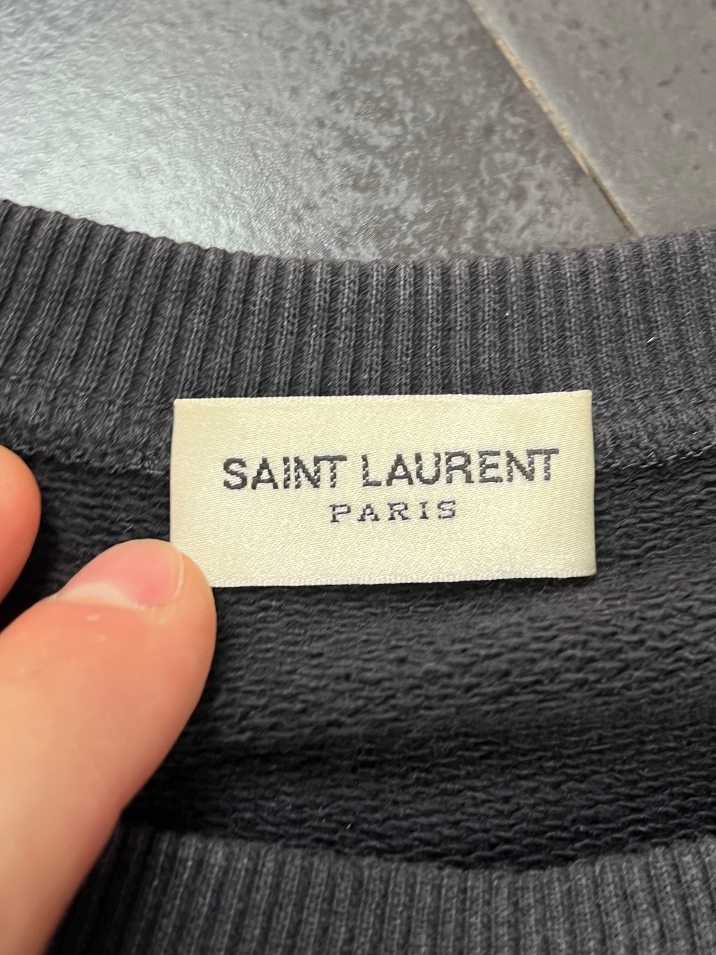 AW14 Saint Laurent Ornament/Leather Fringes Sweatshirt By Hedi Slimane