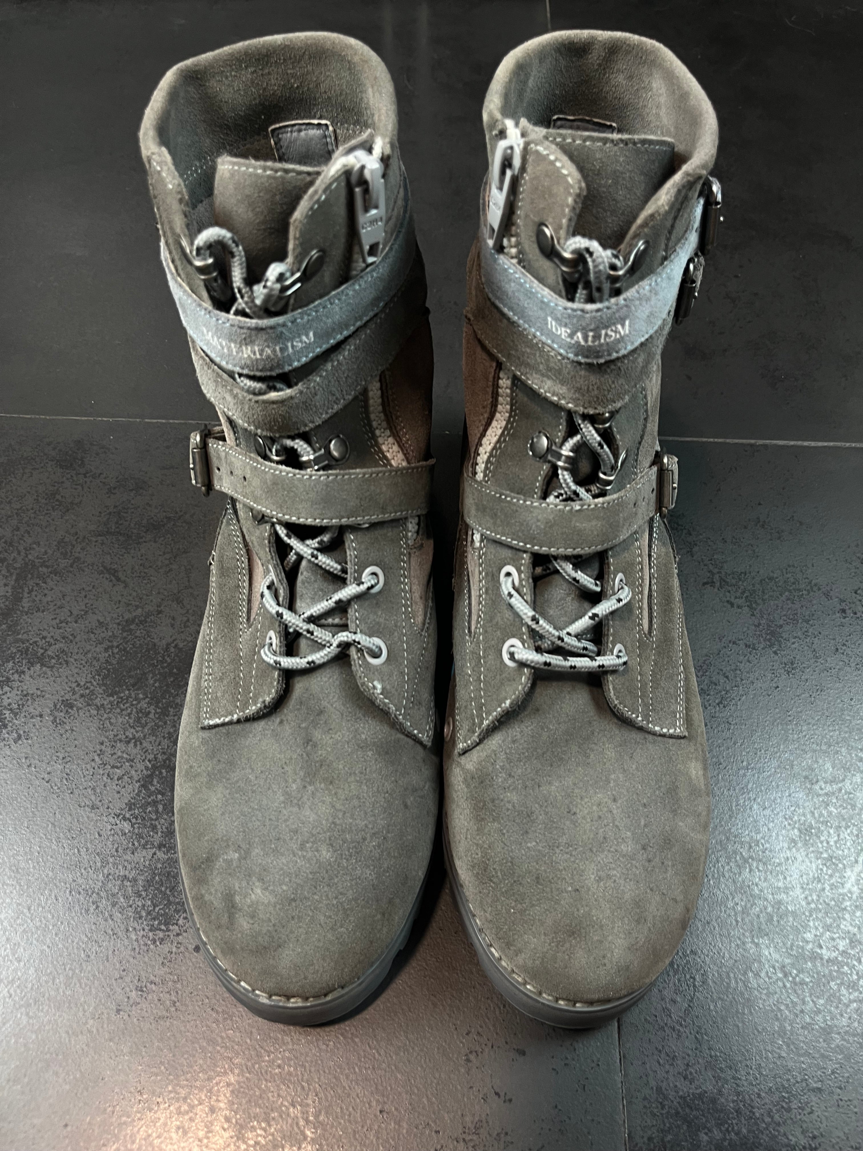 Number (N)ine x C2H4 Suede Combat Boots