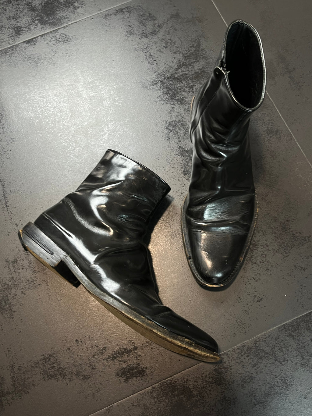 AW03 Dior “Luster” Patent Leather Black Boots