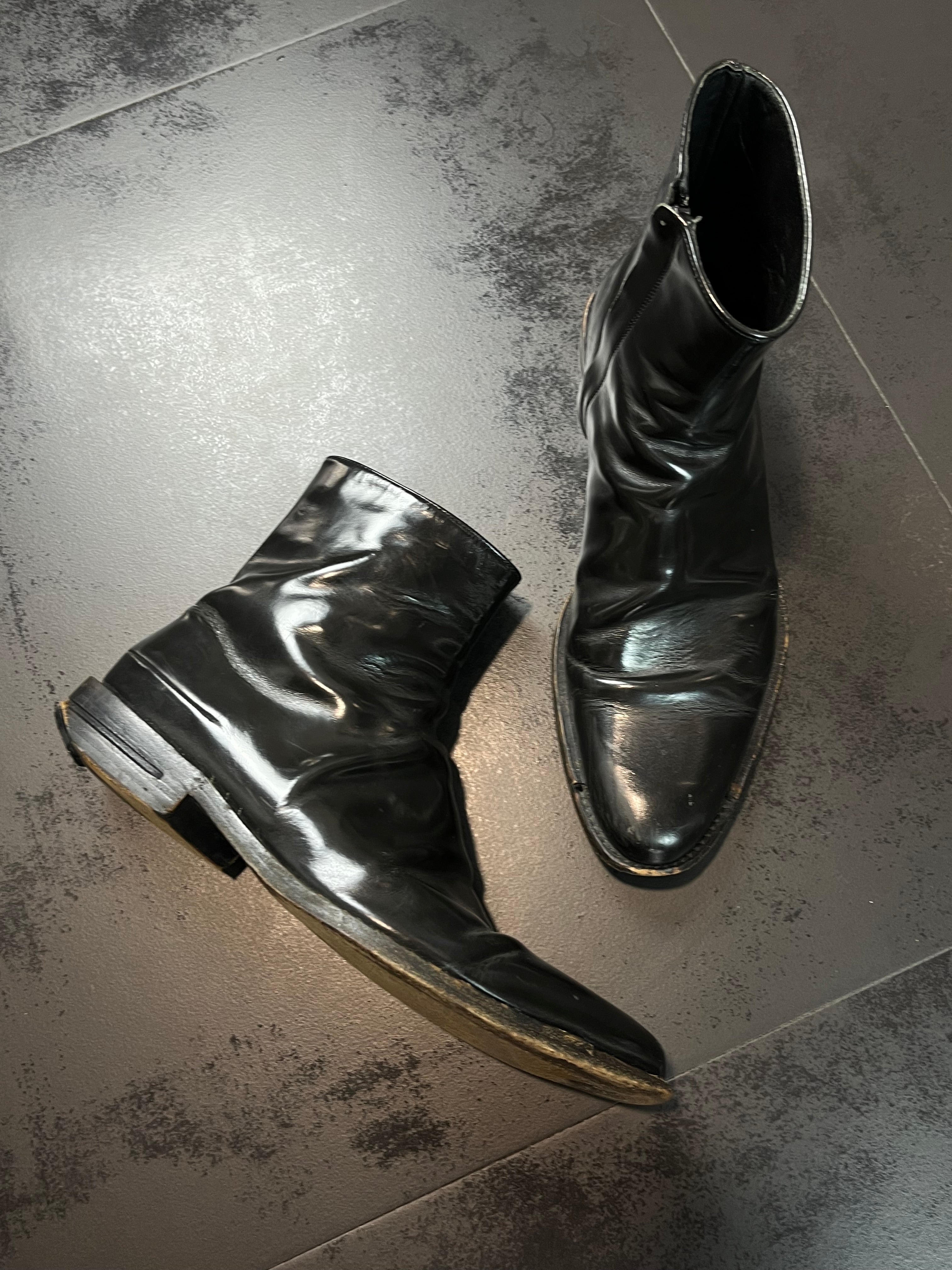 AW03 Dior “Luster” Patent Leather Black Boots