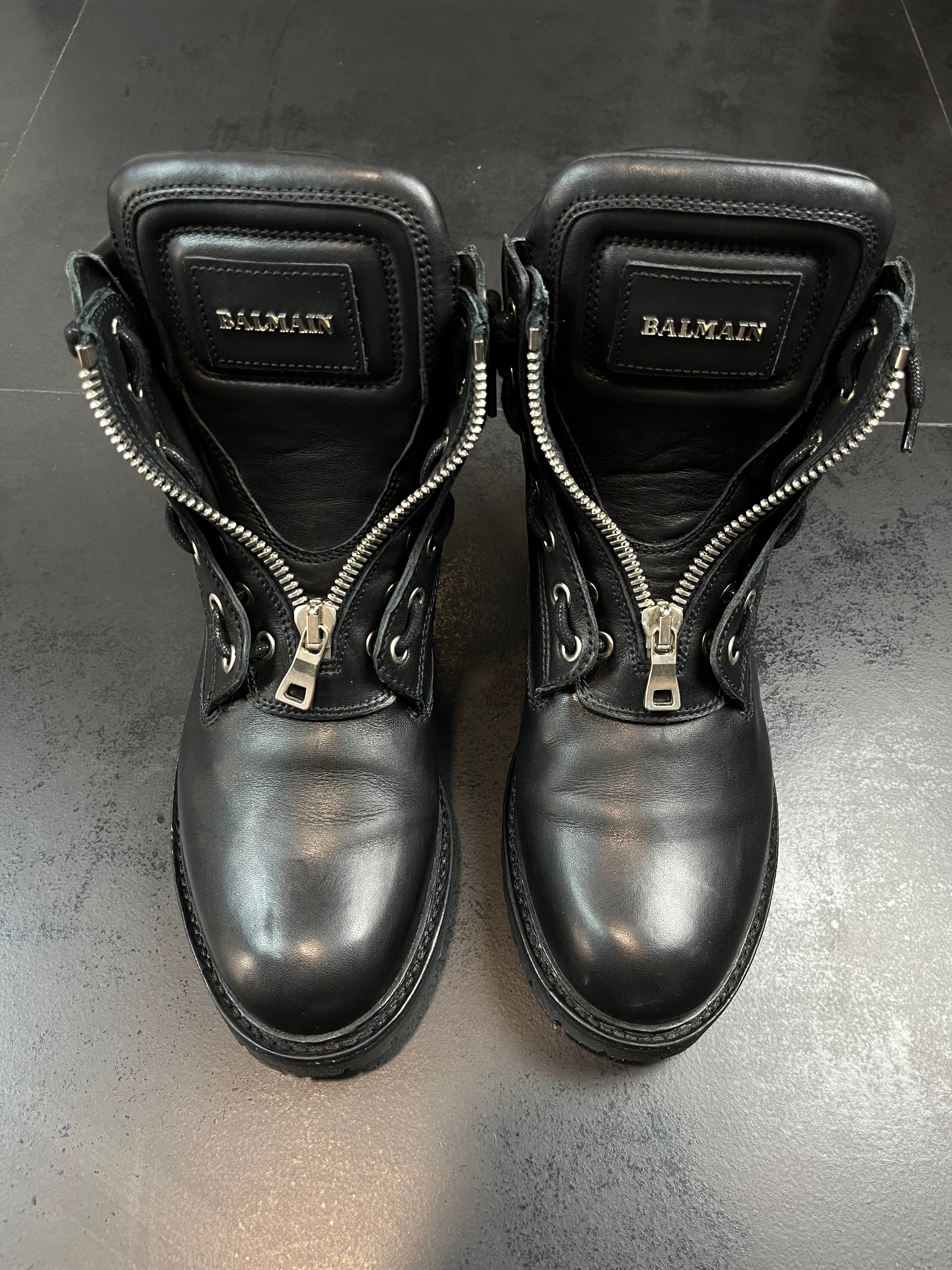 AW11 Balmain “Taiga” Leather Ranger Boots