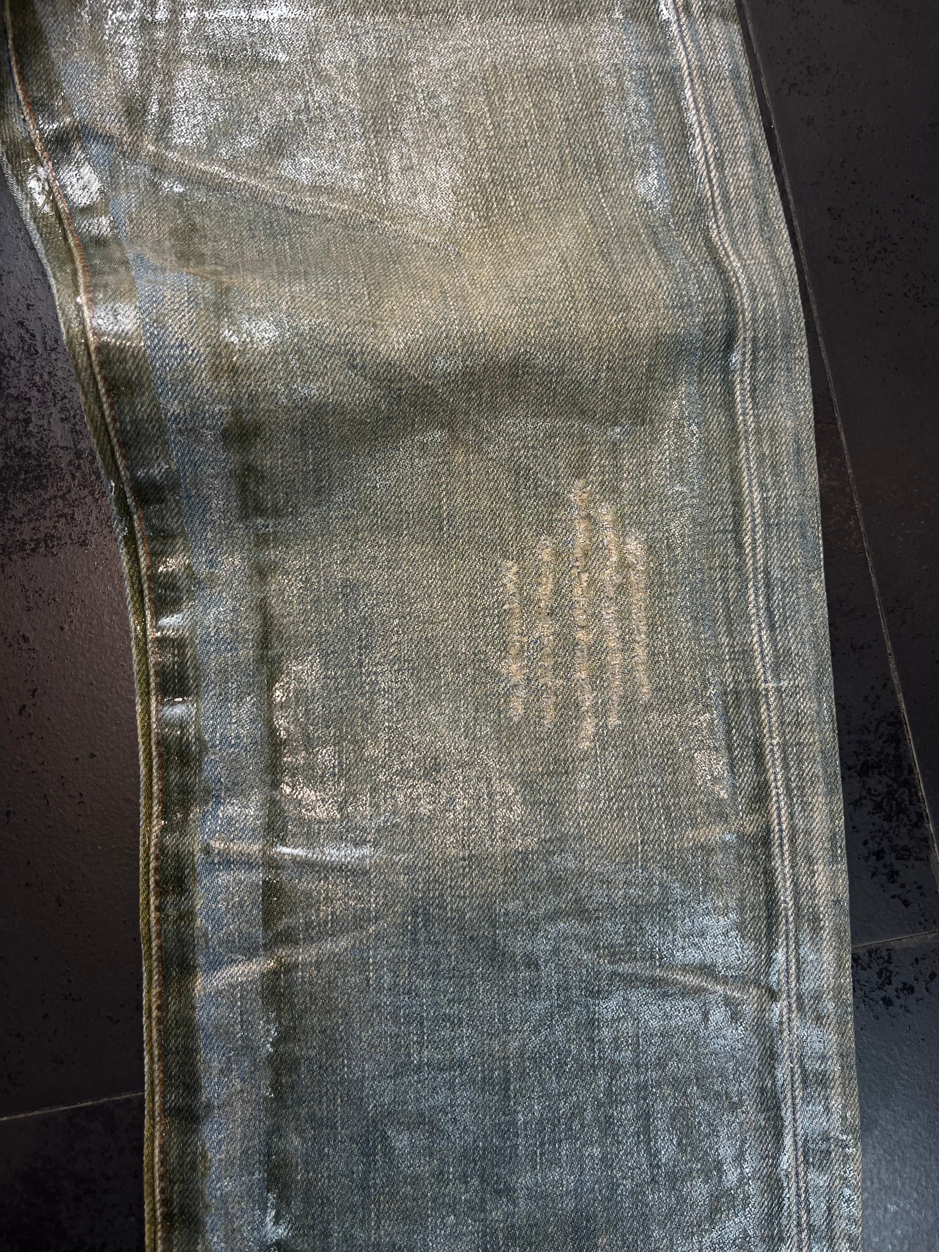 SS04 Dior Strip “Bleu Claire” Ice Wax Denim