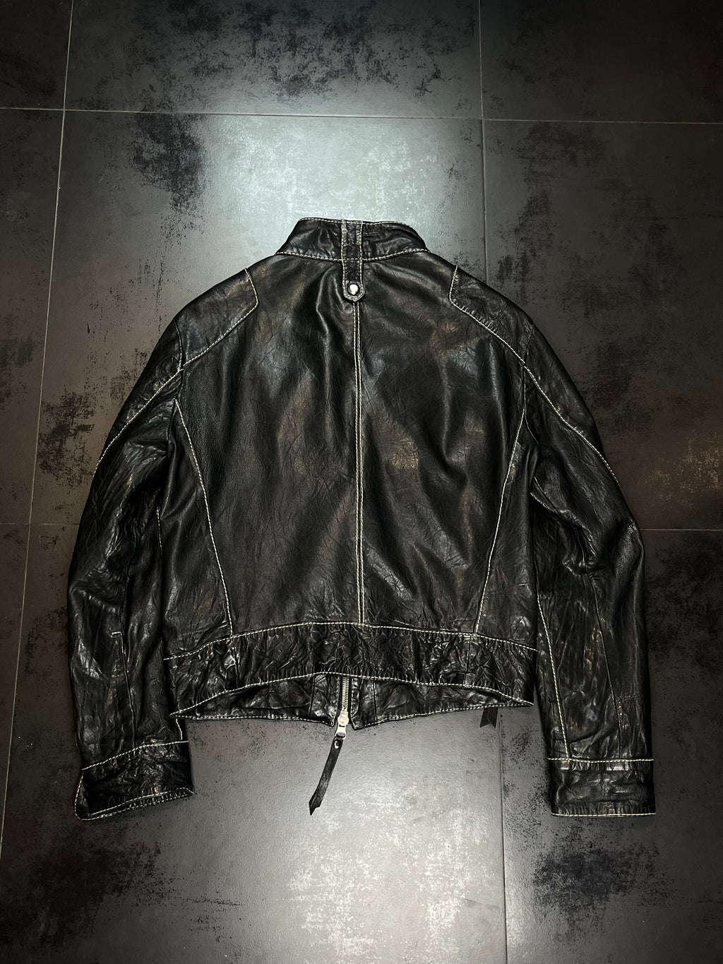2010s Bikkembergs High Neck Leather Jacket