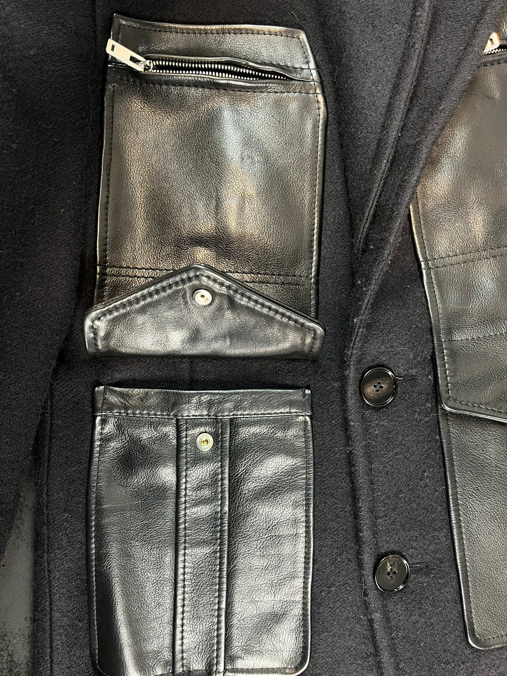 AW15 Maison Margiela Sartorial Leather Patches Coat