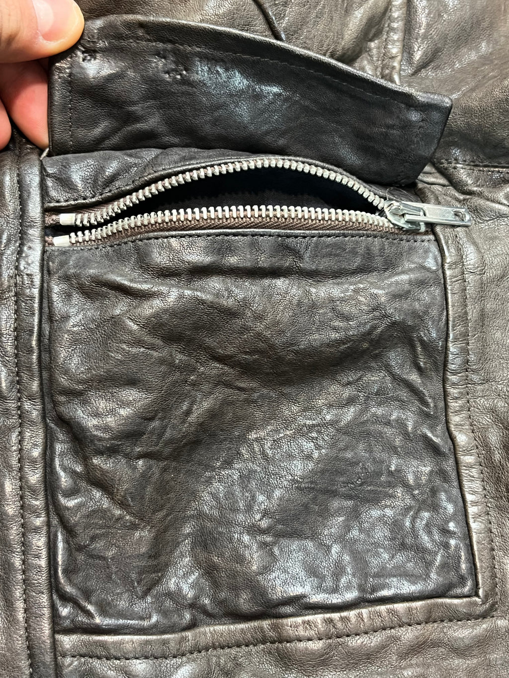 AW08 Rick Owens Stag “Bruiser” 5 Pocket Leather Jacket