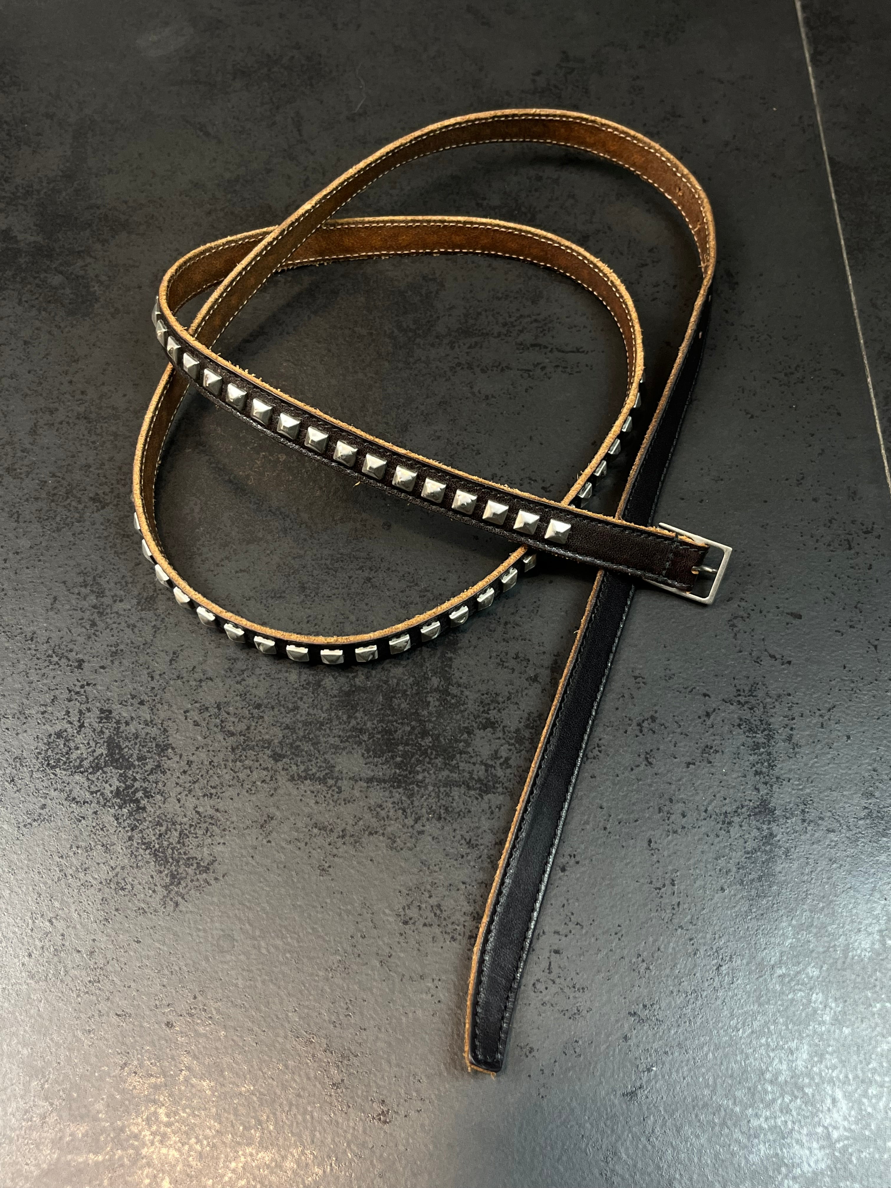 AW15 Saint Laurent Paris Pyramid Studded Belt By Hedi Slimane