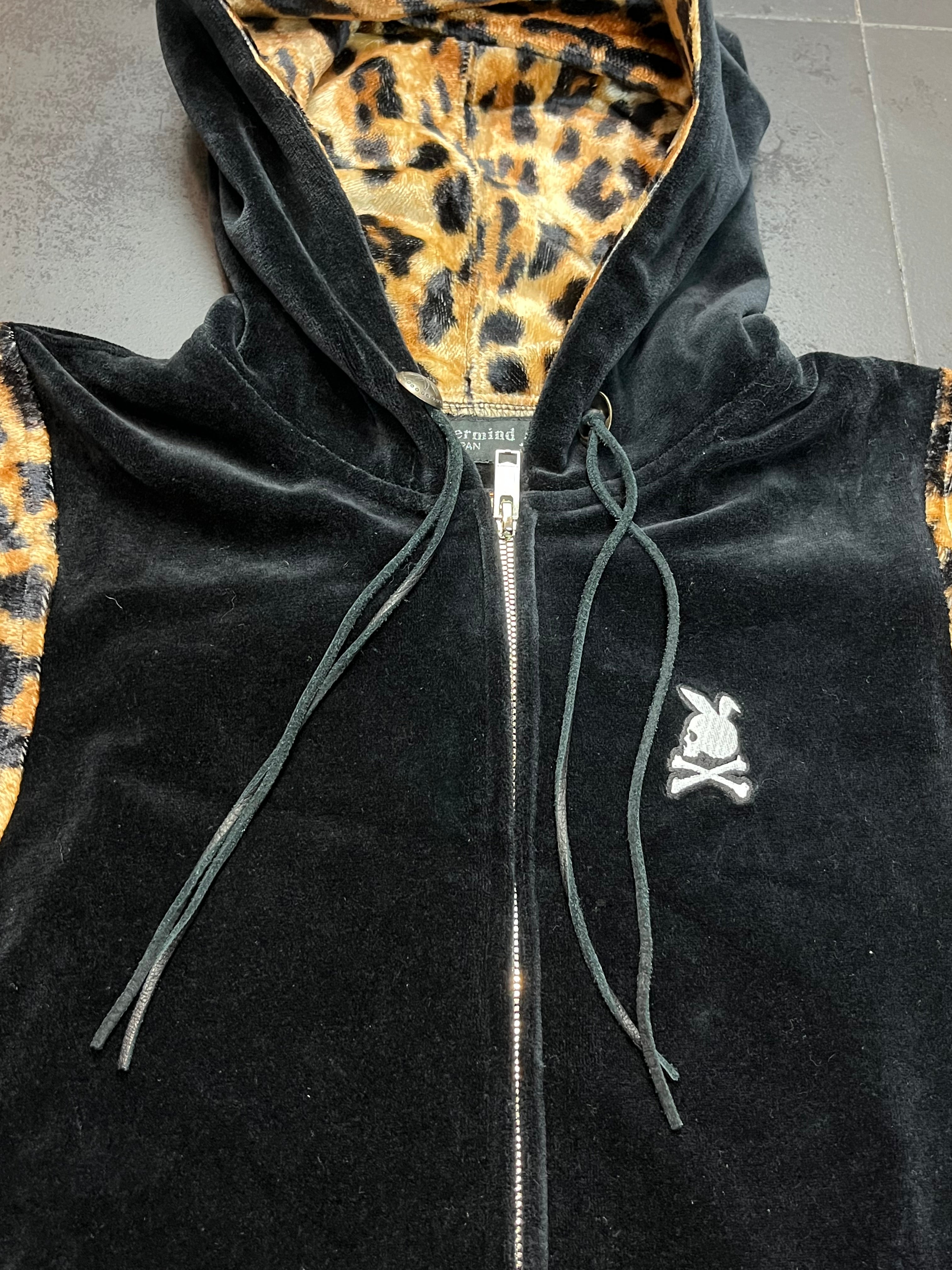 Mastermind x Neighborhood “Teddy” Cheetah Print Velour Hoodie
