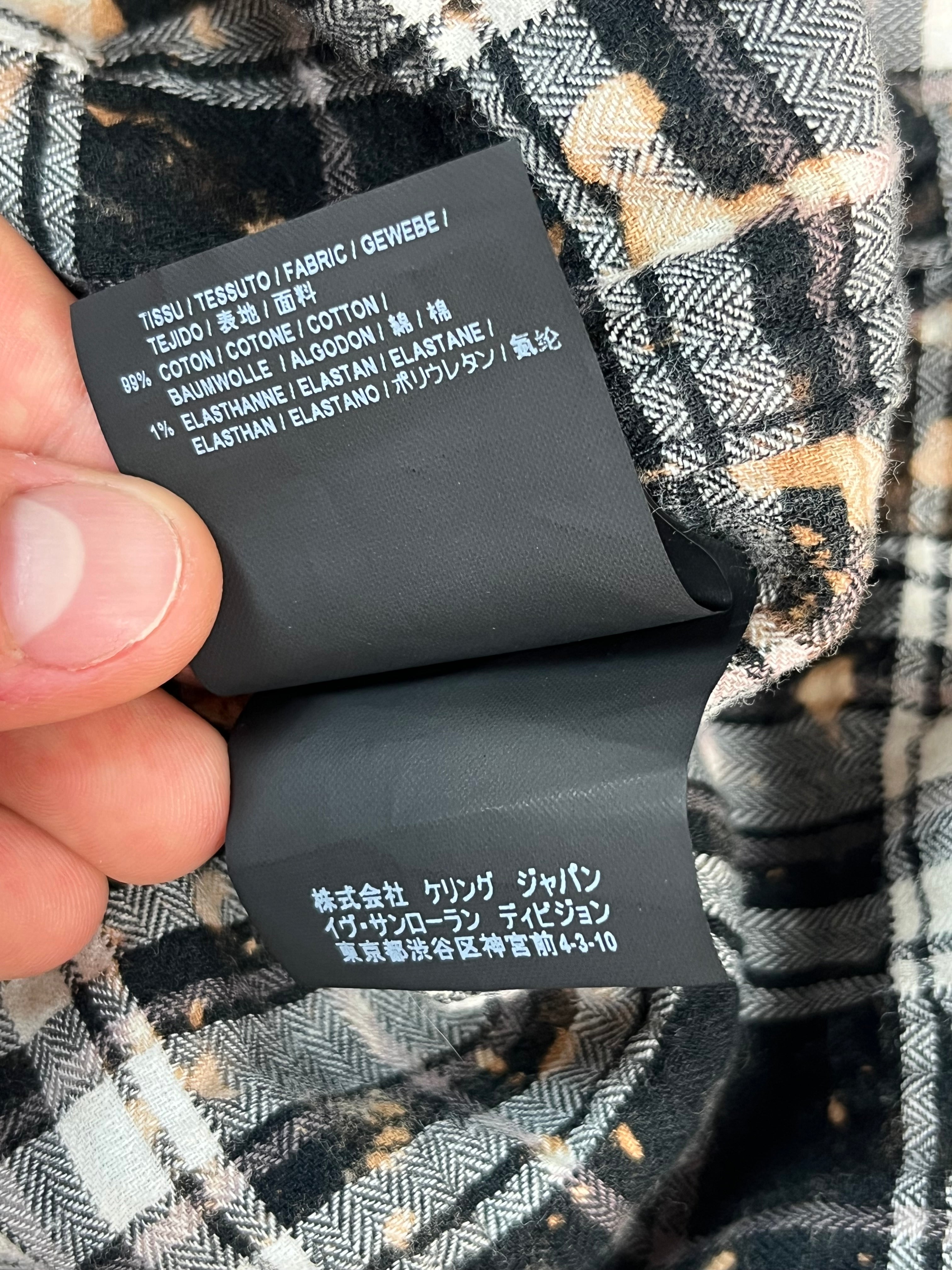 SS16 Saint Laurent Paris Bleached Flannel Shirt