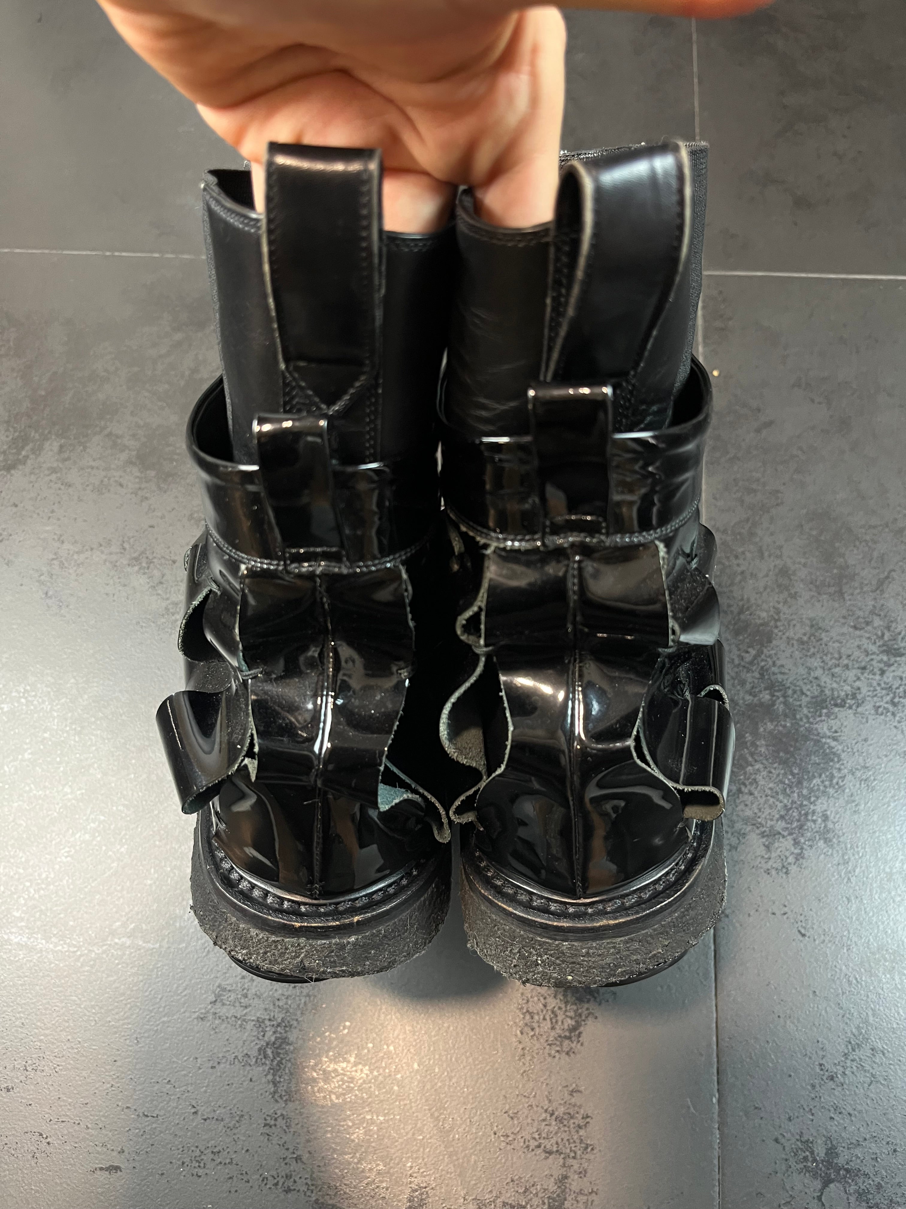 AW08 Dior “Lumiere Du Nord” Patent Leather Straps Boots, Japan Excluse, By Kris Van Assche