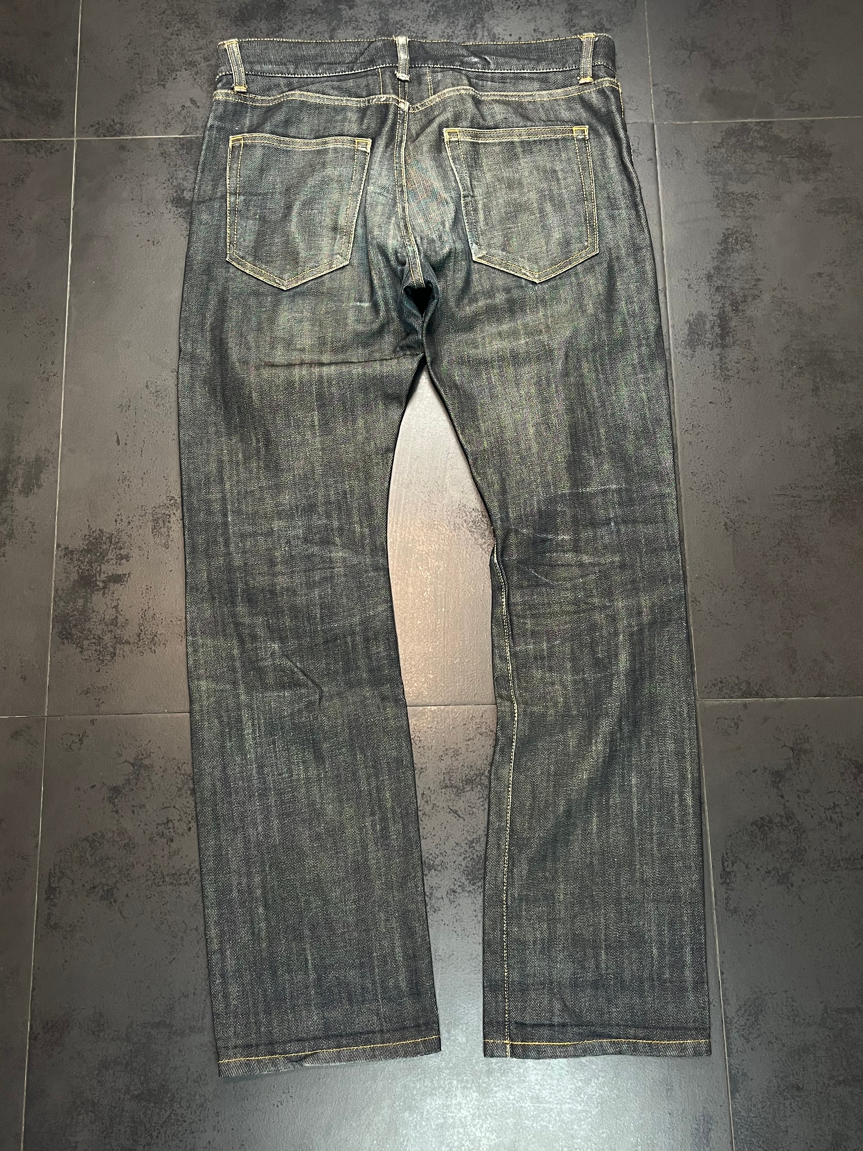 AW12 Saint Laurent Paris Waxed Bootcut Raw Denim