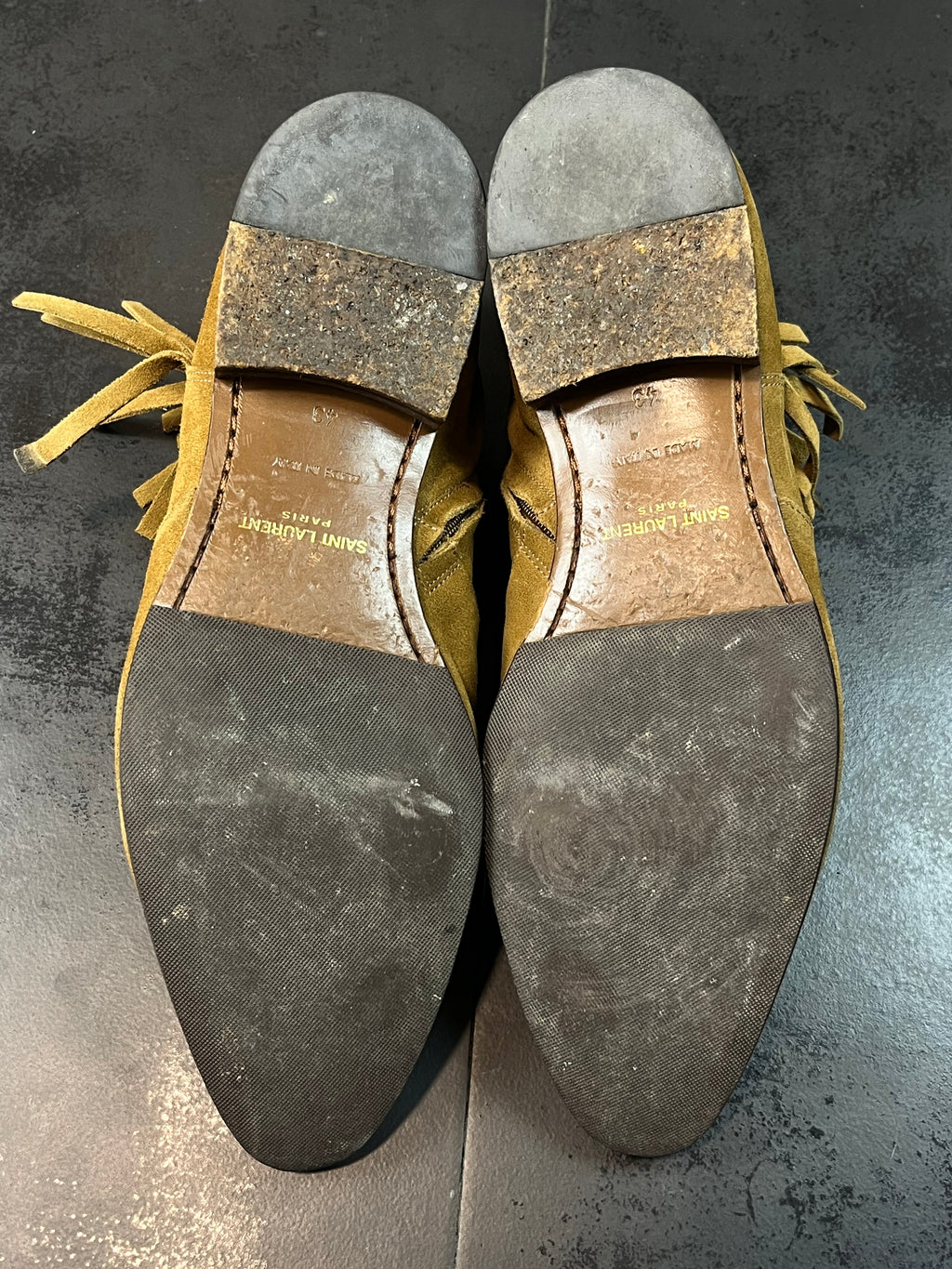 Saint Laurent Fringed Suede Boots By Hedi Slimane