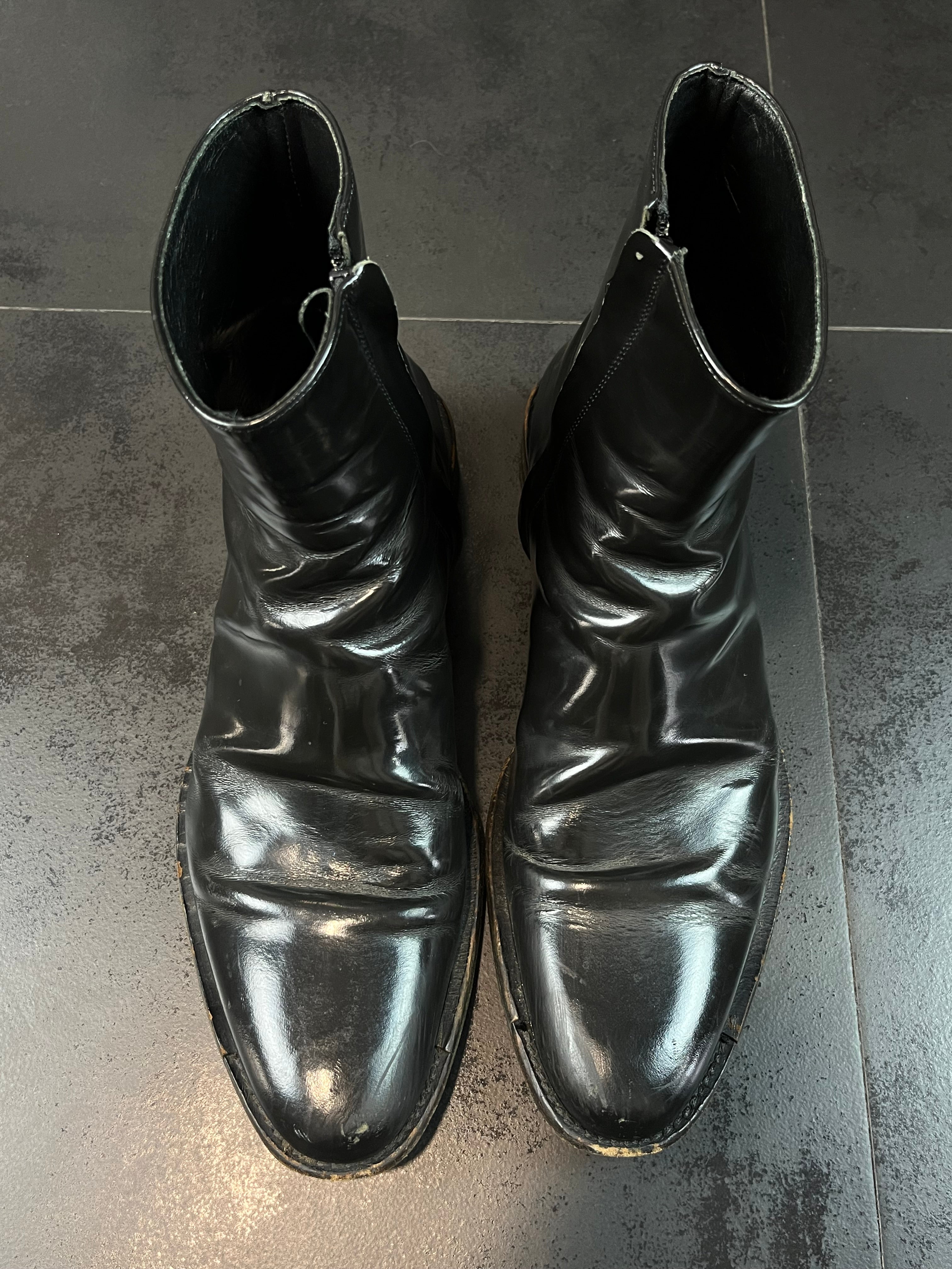 AW03 Dior “Luster” Patent Leather Black Boots