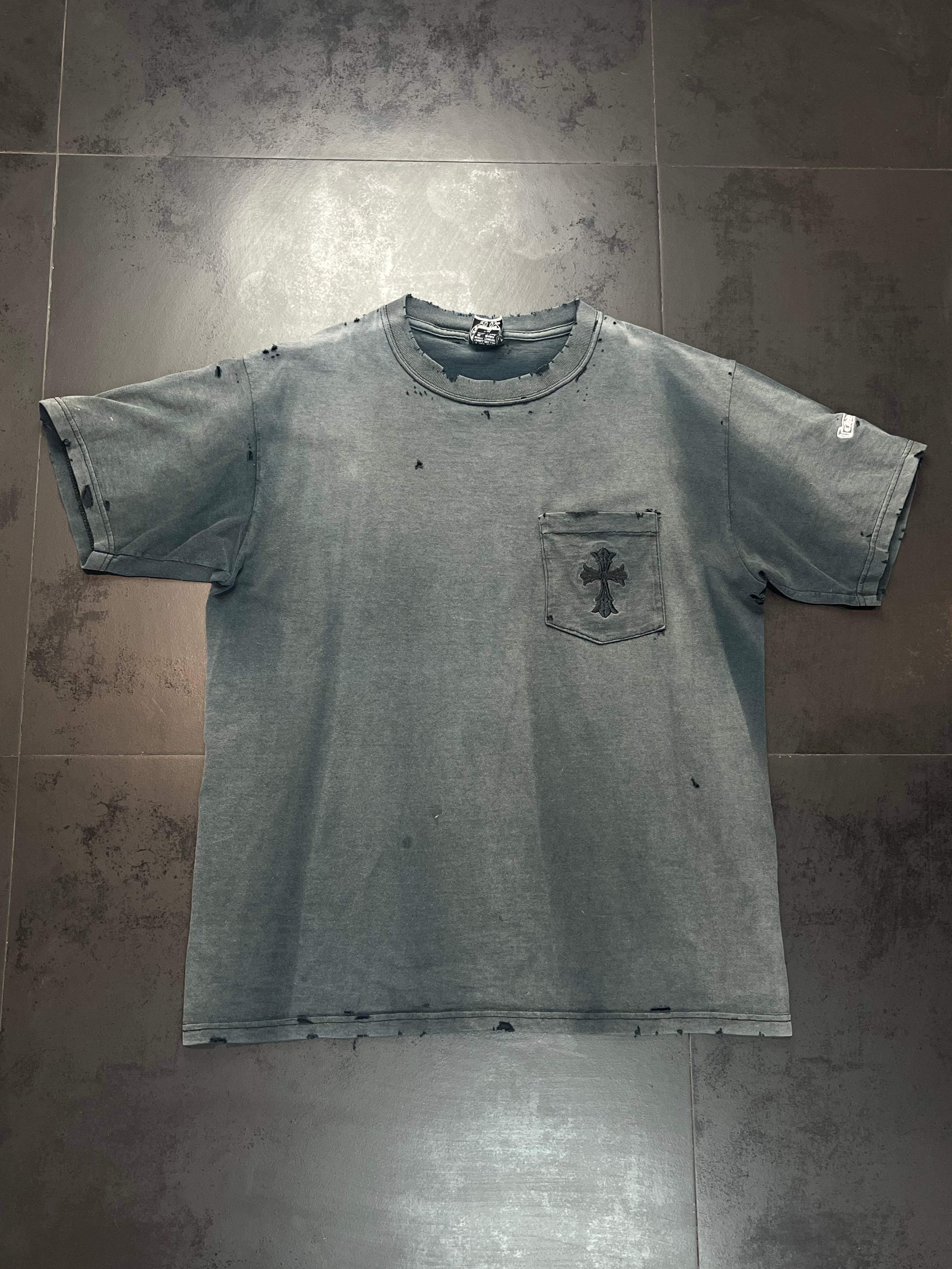 90's Chrome Hearts Cross/Scroll Embroidery Pocket Tee
