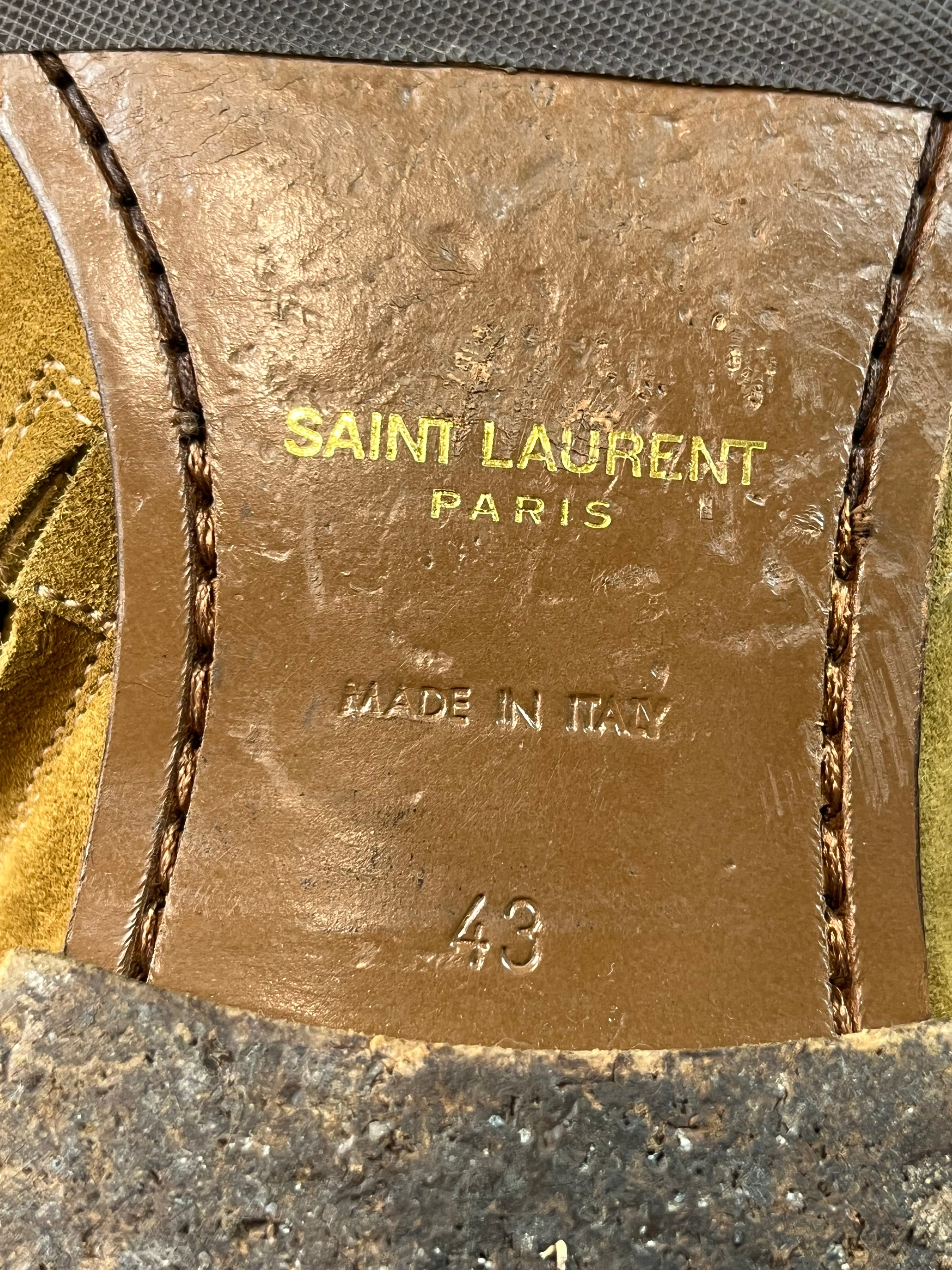 Saint Laurent Fringed Suede Boots By Hedi Slimane