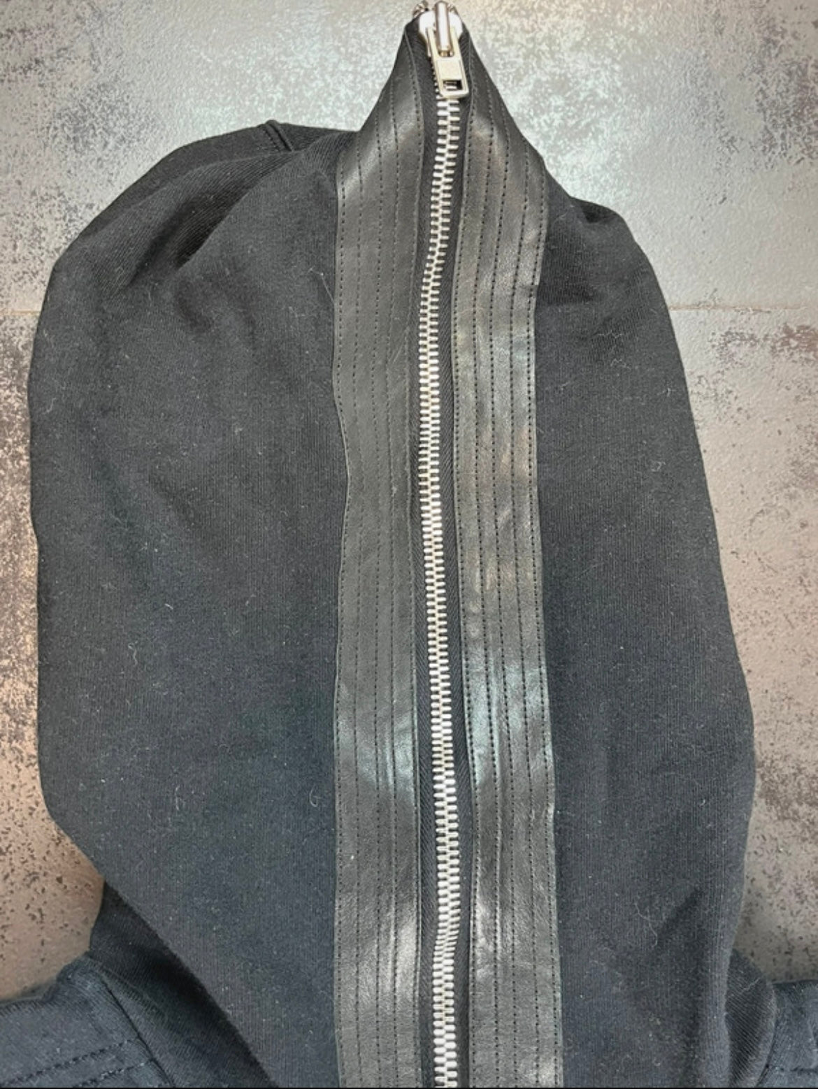 SS14 Rick Owens Vicious “Gimp” Leather Trim Hoodue