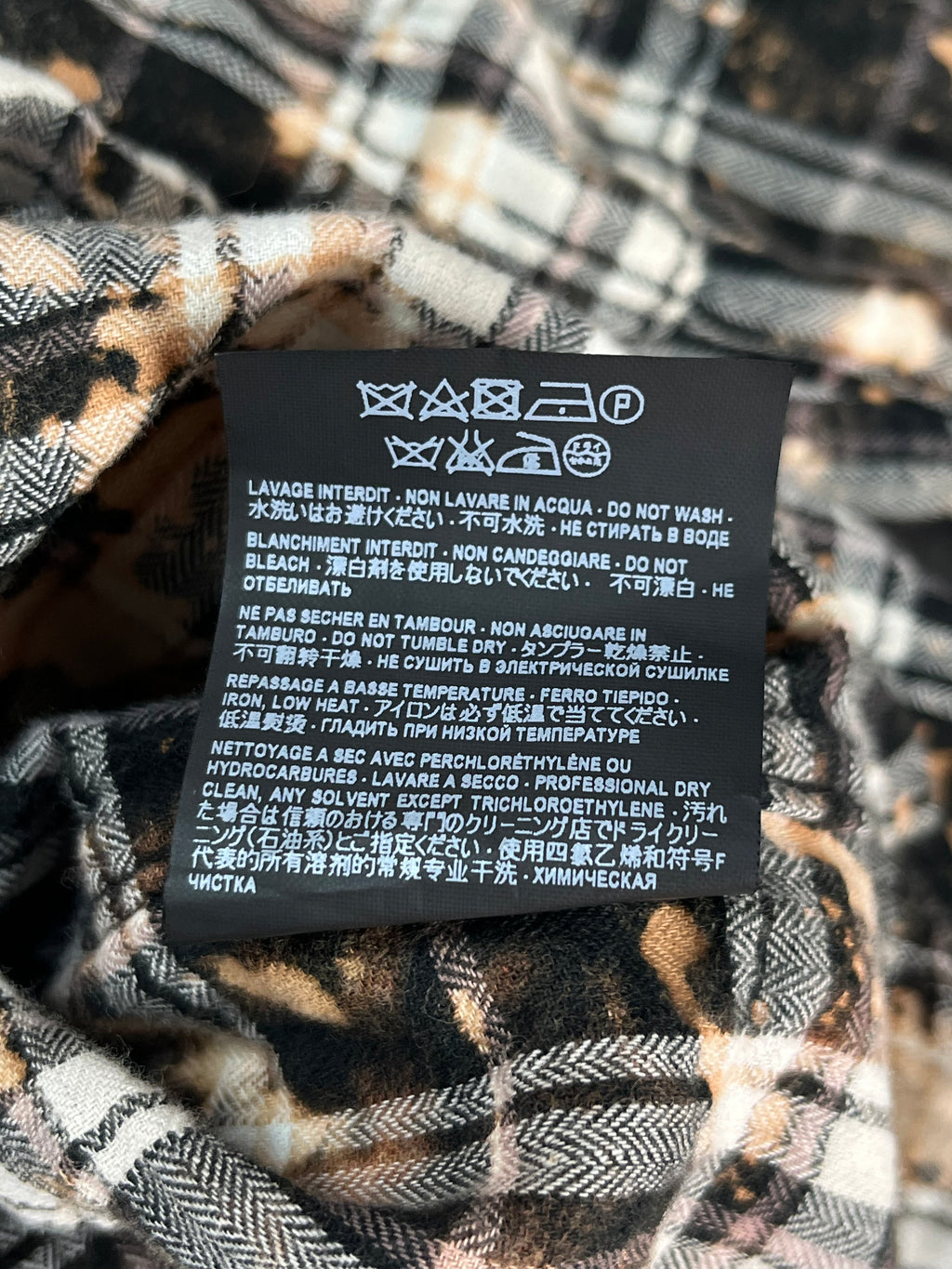 SS16 Saint Laurent Paris Bleached Flannel Shirt