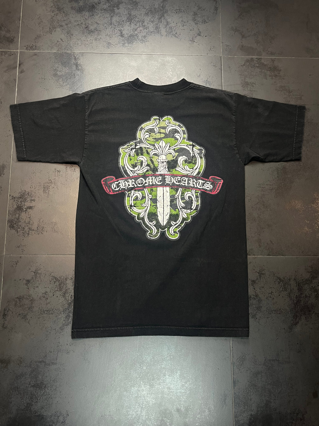 Chrome Hearts Camo Dagger/Scroll Logo Pocket Tee