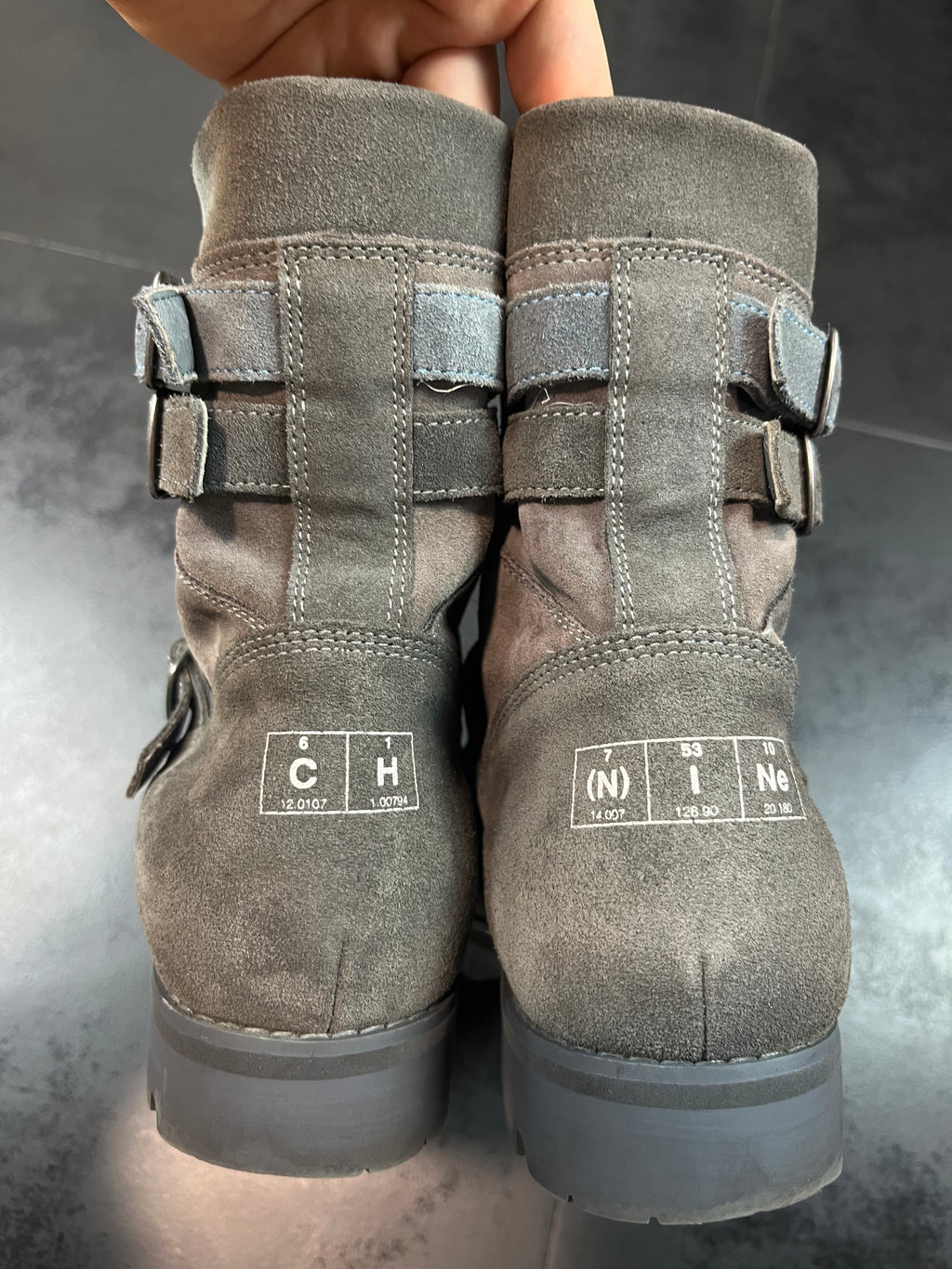 Number (N)ine x C2H4 Suede Combat Boots