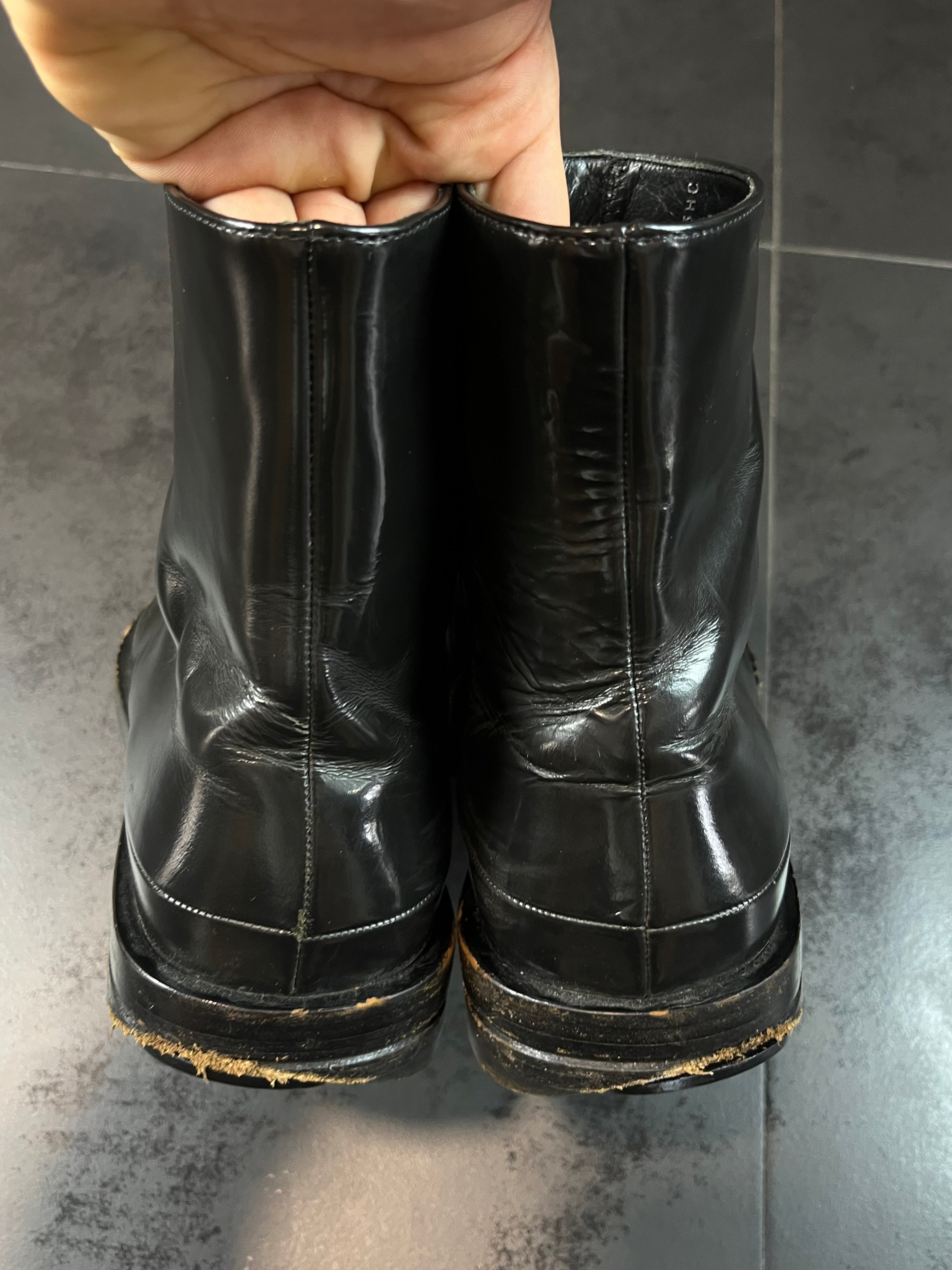 AW03 Dior “Luster” Patent Leather Black Boots