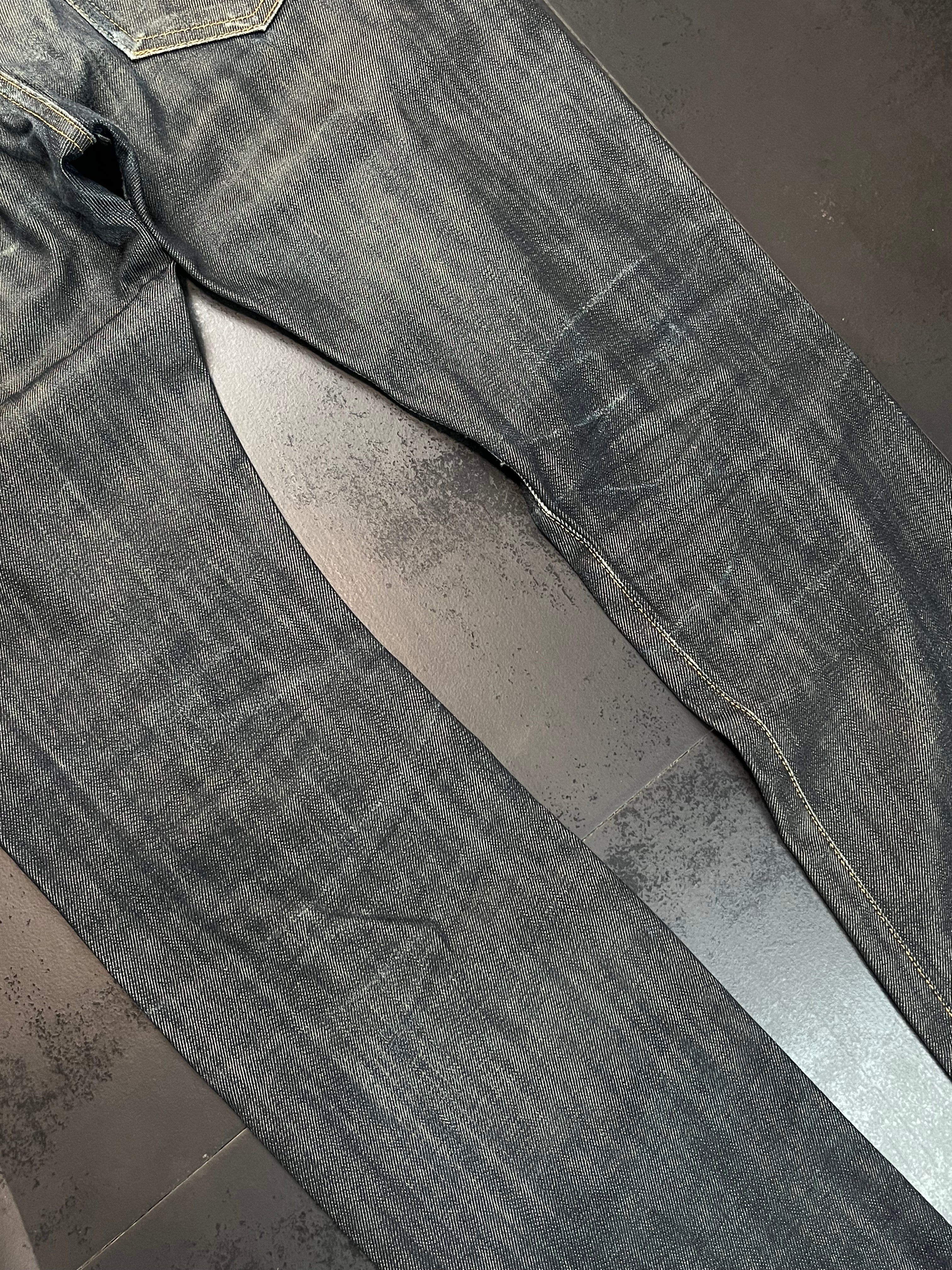 AW12 Saint Laurent Paris Waxed Bootcut Raw Denim