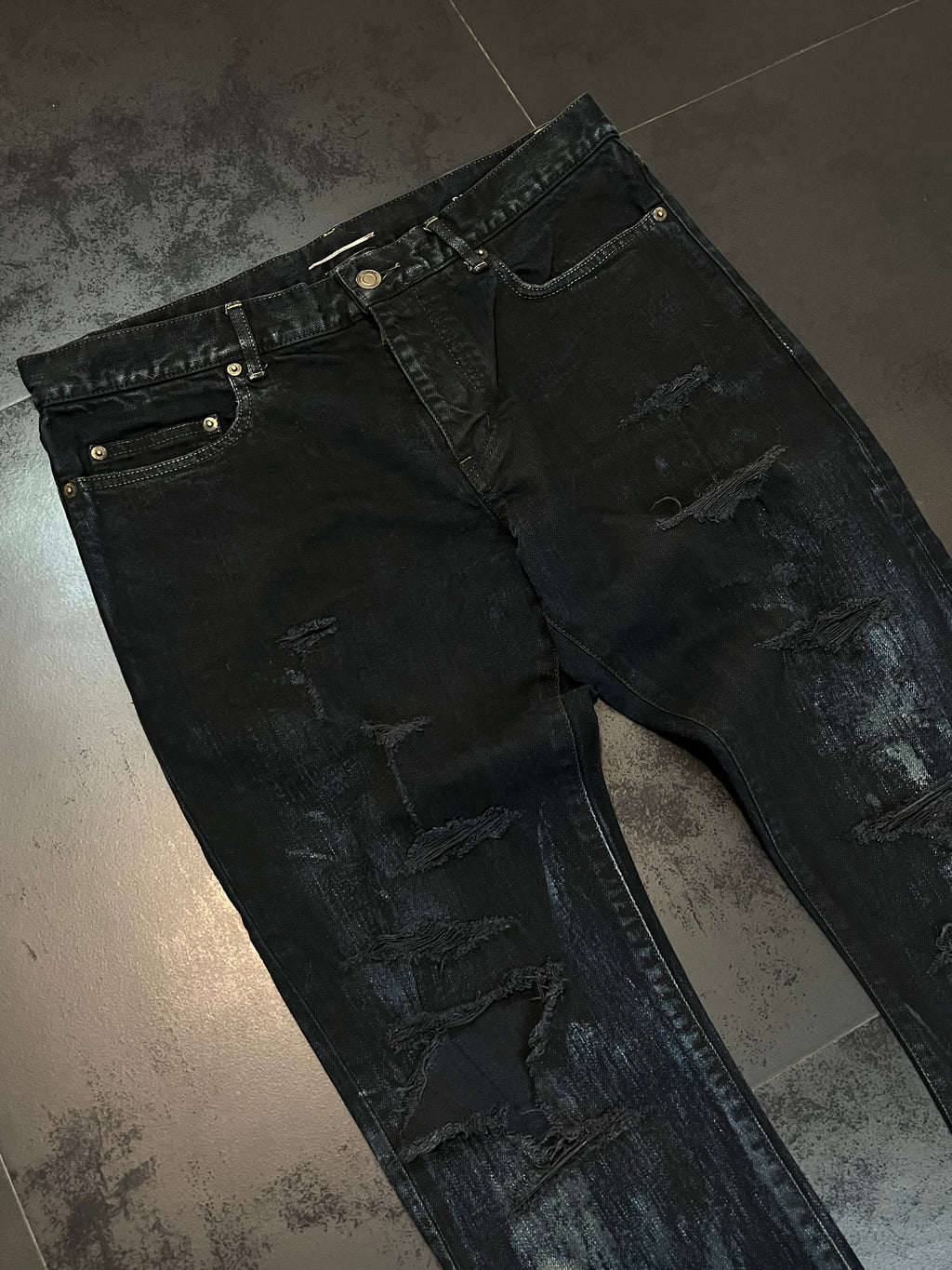2014 Saint Laurent Paris “Oil Spill” Denim By Hedi Slimane