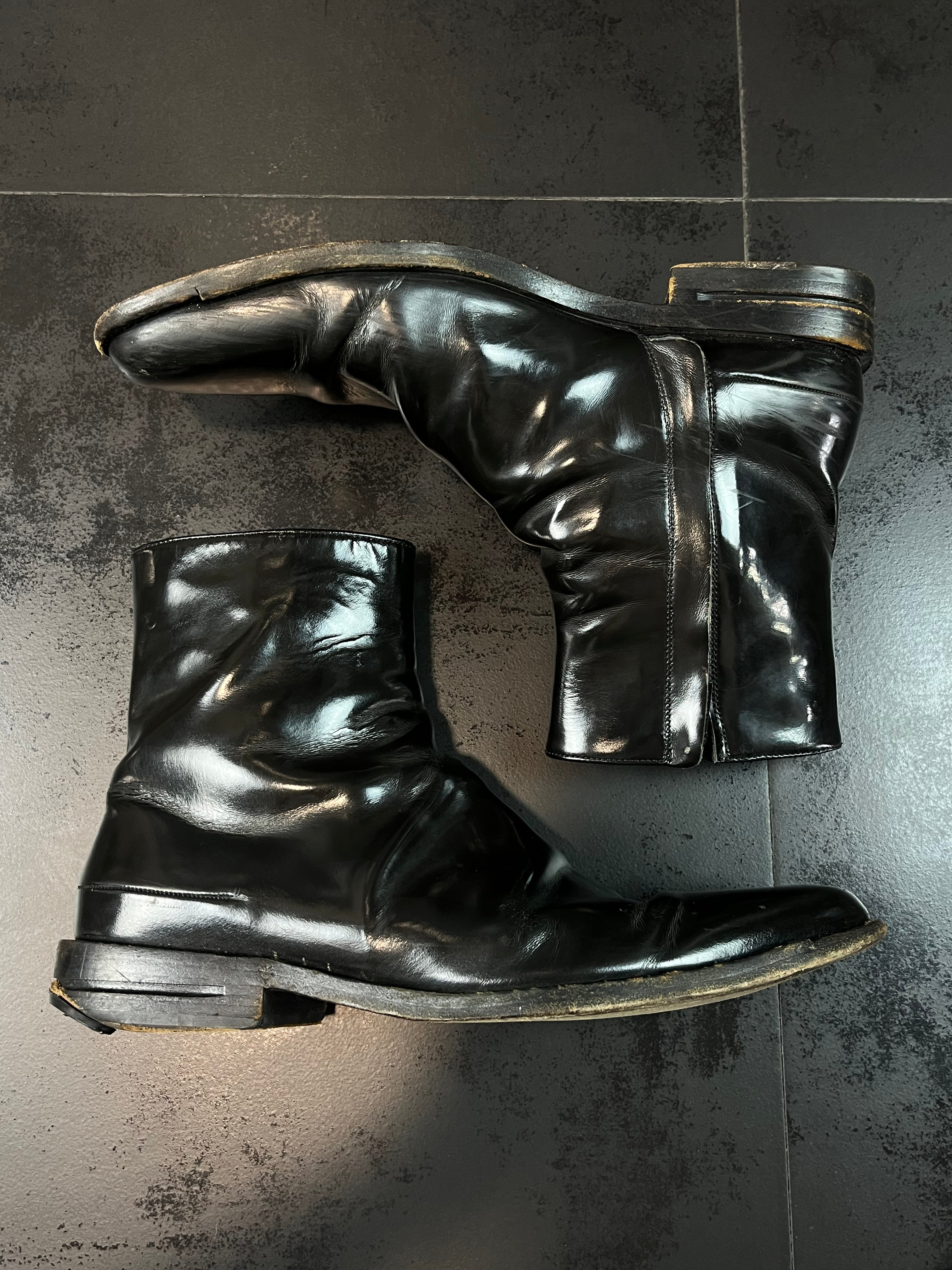 AW03 Dior “Luster” Patent Leather Black Boots