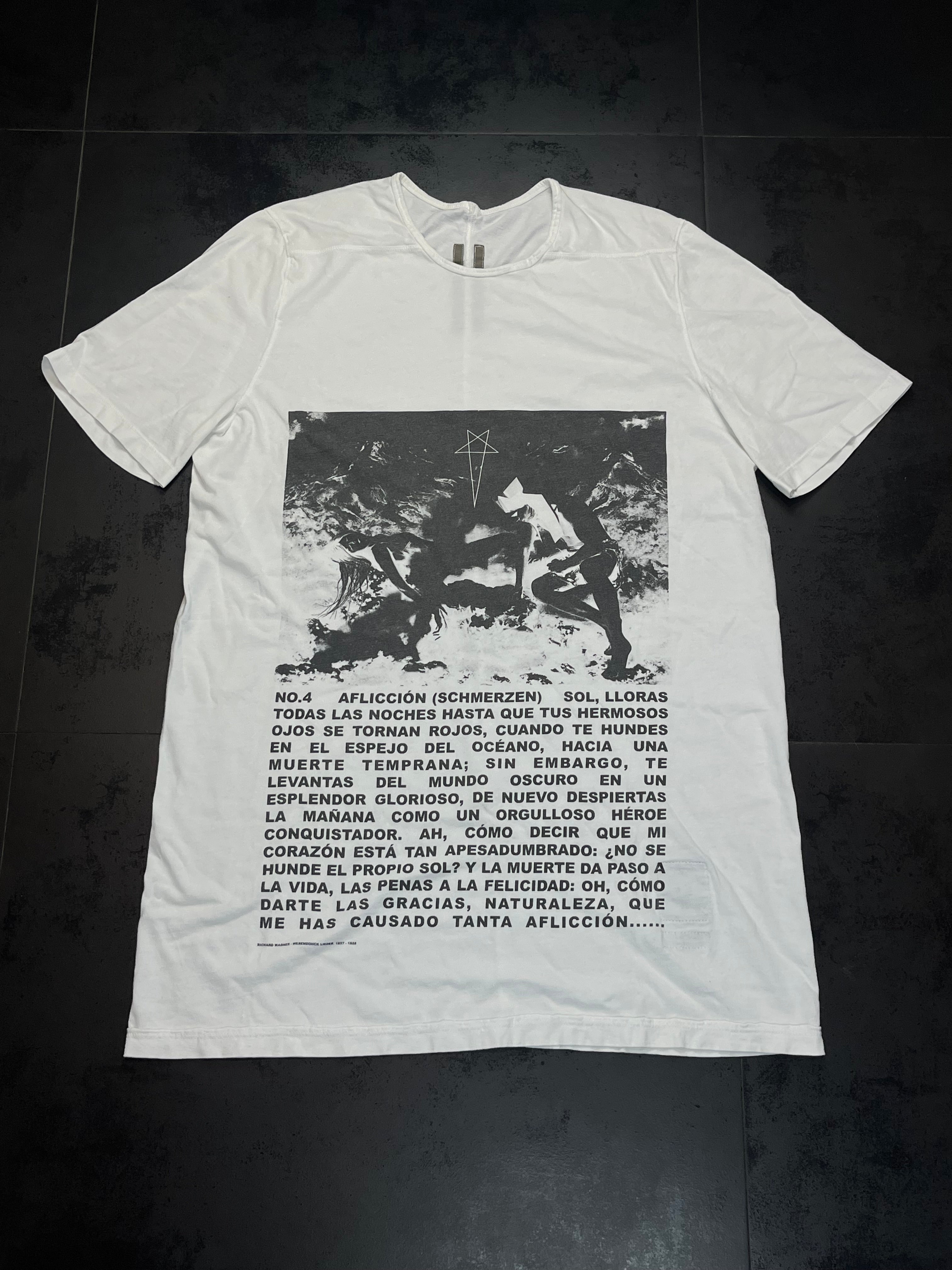 SS20 Rick Owens Drkshdw Richard Wagner Afflición Jumbo Level Tee