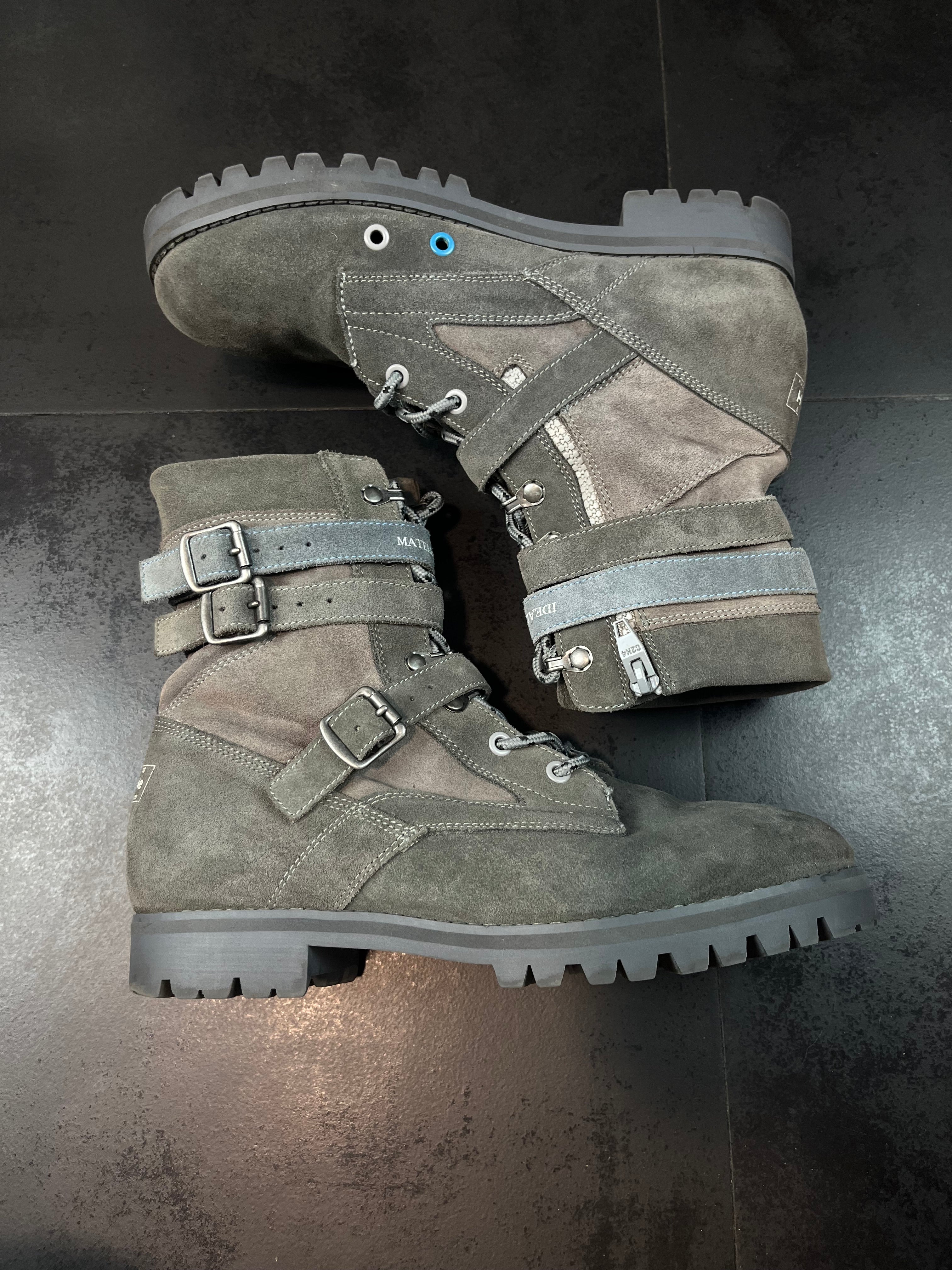 Number (N)ine x C2H4 Suede Combat Boots