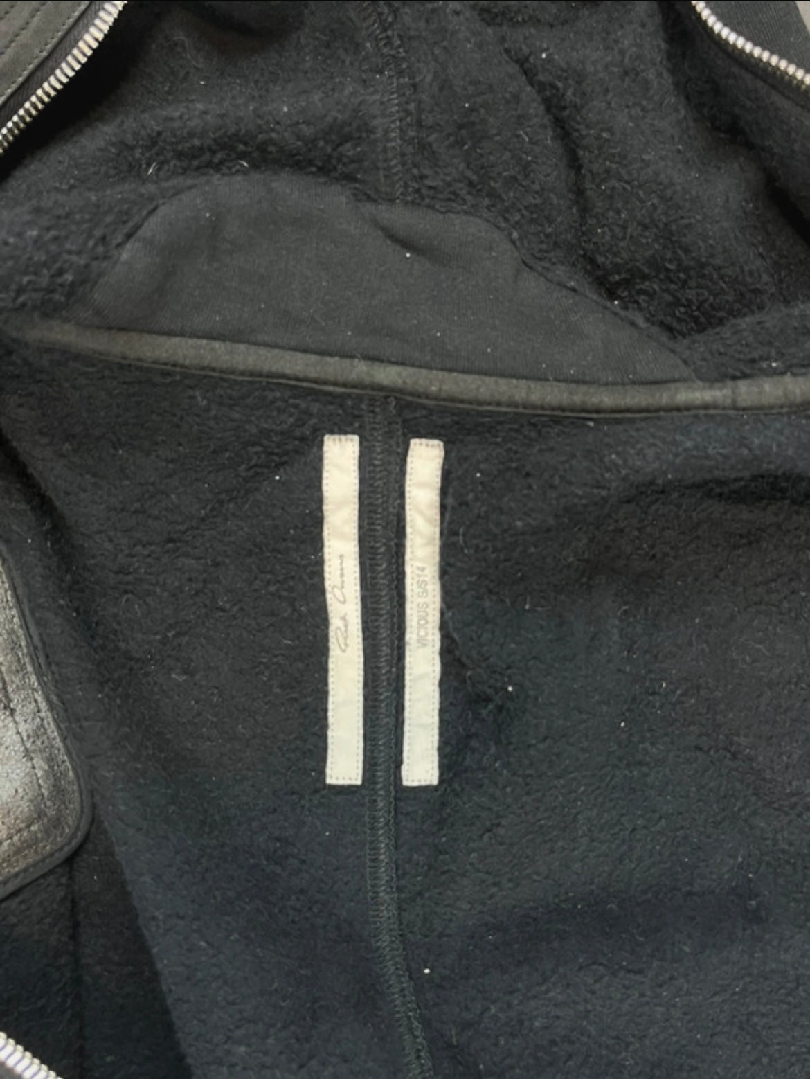 SS14 Rick Owens Vicious “Gimp” Leather Trim Hoodue