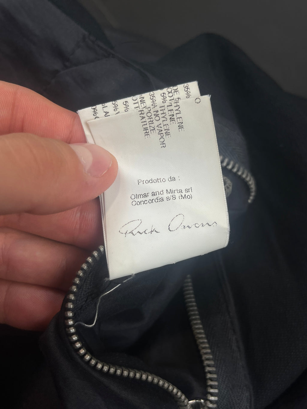 Rick Owens Asymmetrical Zip Waxed Jacket