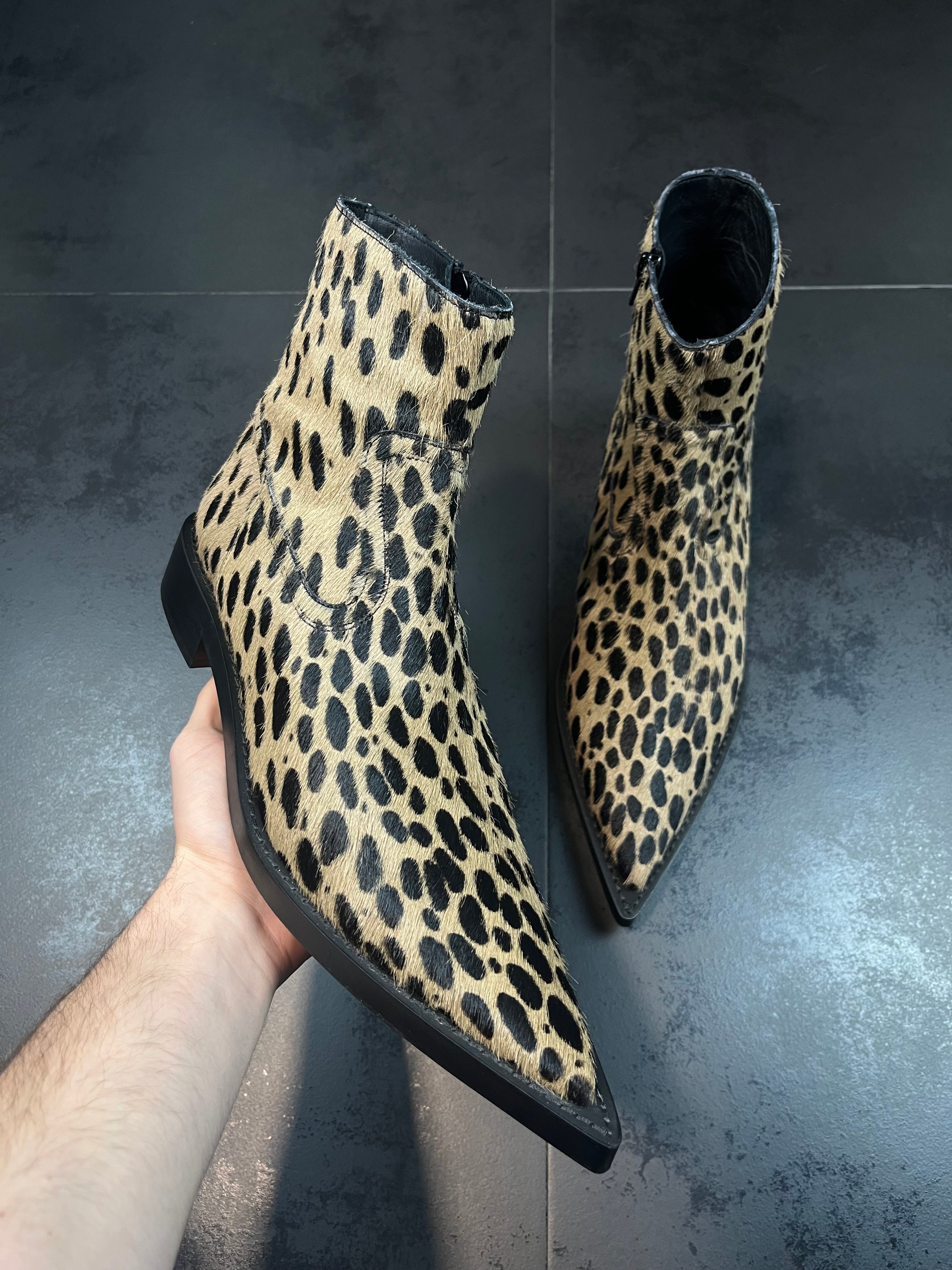 2018 Maison Margiela MM6 Ponyhair Pointy Boots