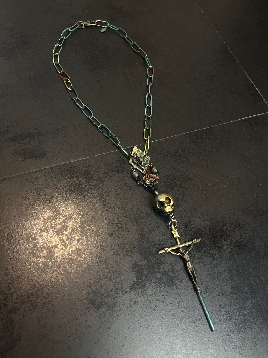 1of1 1994 Jean Pault Gaultier Buffalo-Rose-Skull Rosary