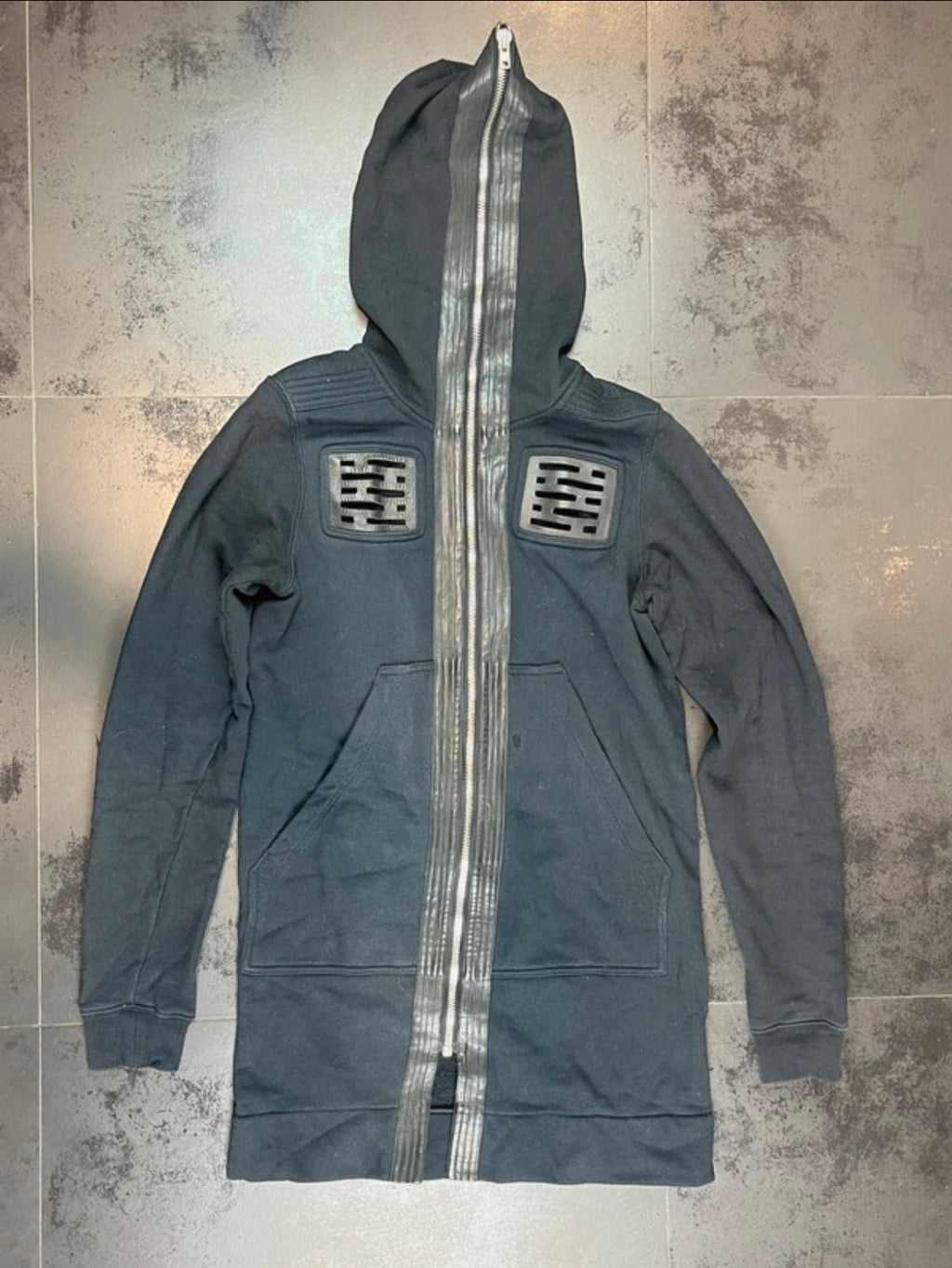 SS14 Rick Owens Vicious “Gimp” Leather Trim Hoodue