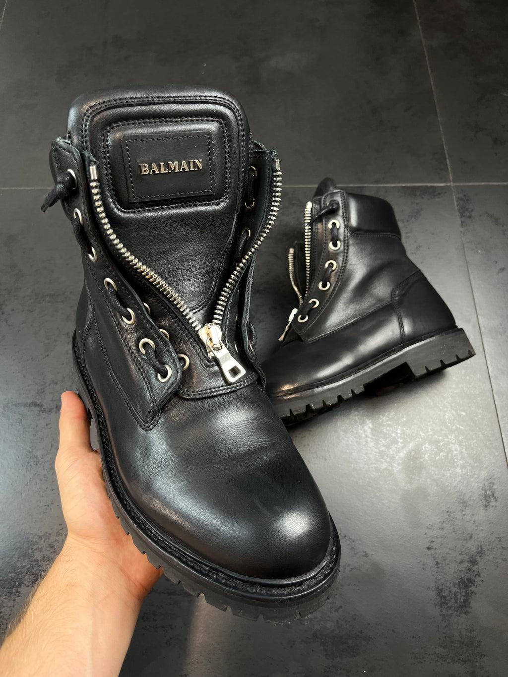 AW11 Balmain “Taiga” Leather Ranger Boots