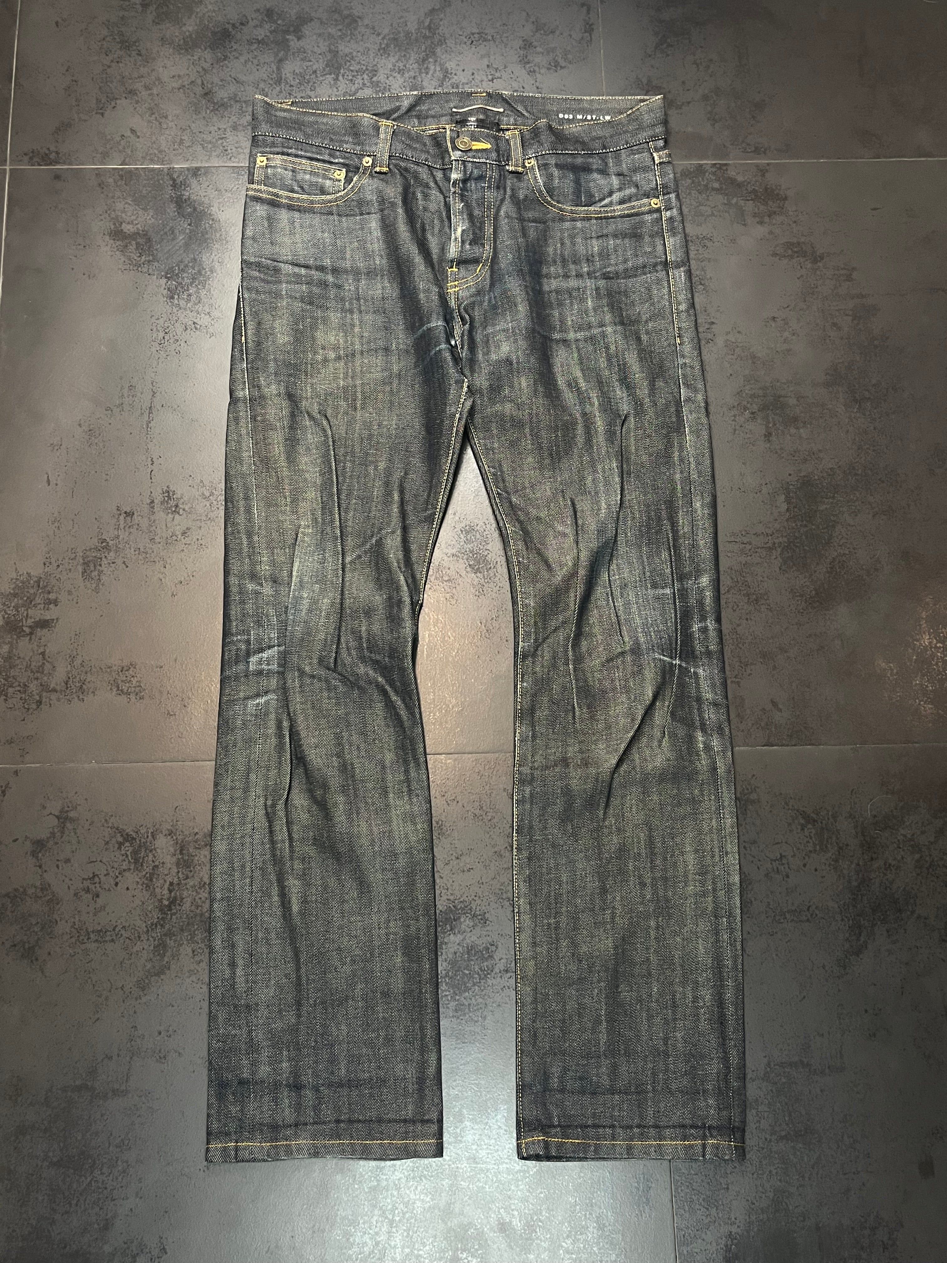 AW12 Saint Laurent Paris Waxed Bootcut Raw Denim