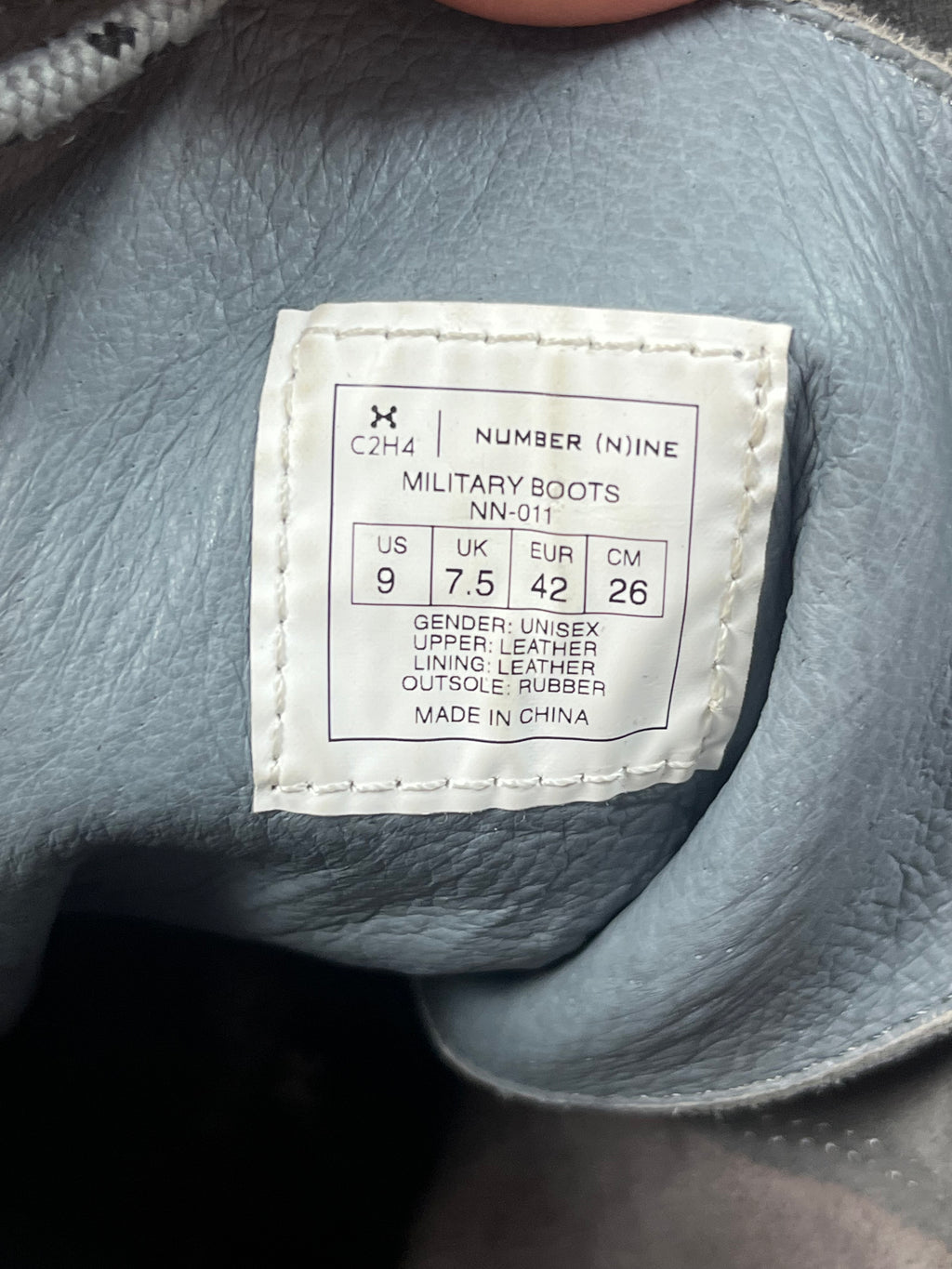 Number (N)ine x C2H4 Suede Combat Boots