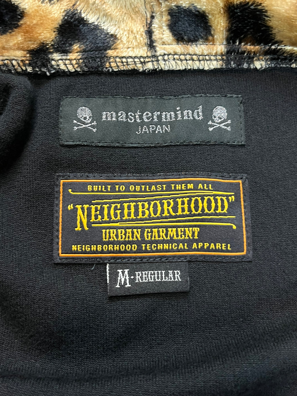 Mastermind x Neighborhood “Teddy” Cheetah Print Velour Hoodie