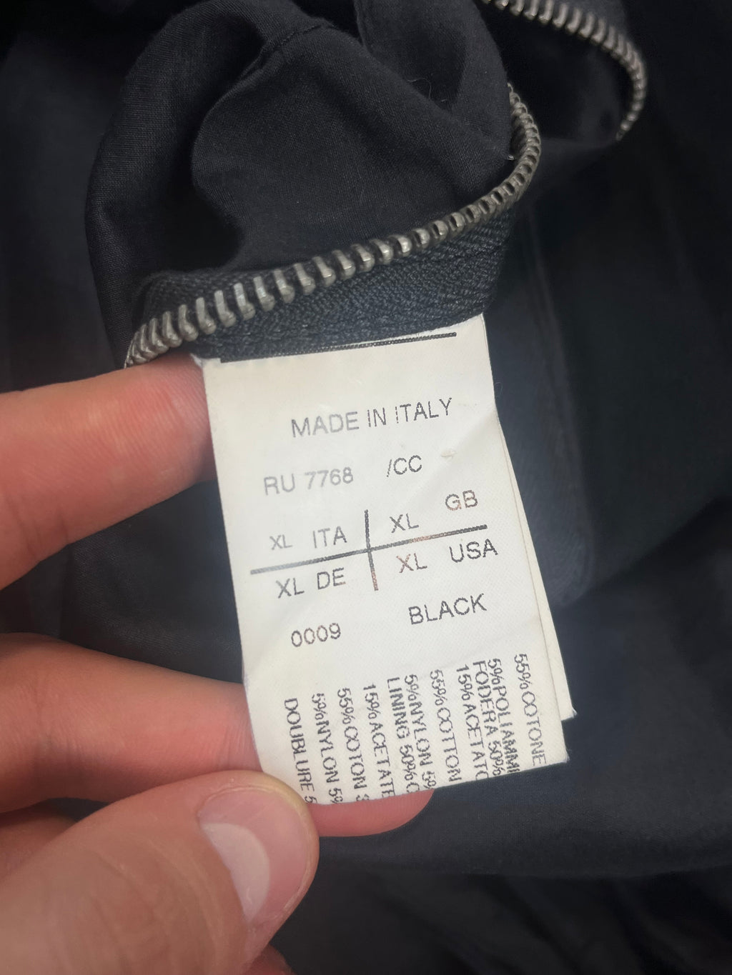 Rick Owens Asymmetrical Zip Waxed Jacket