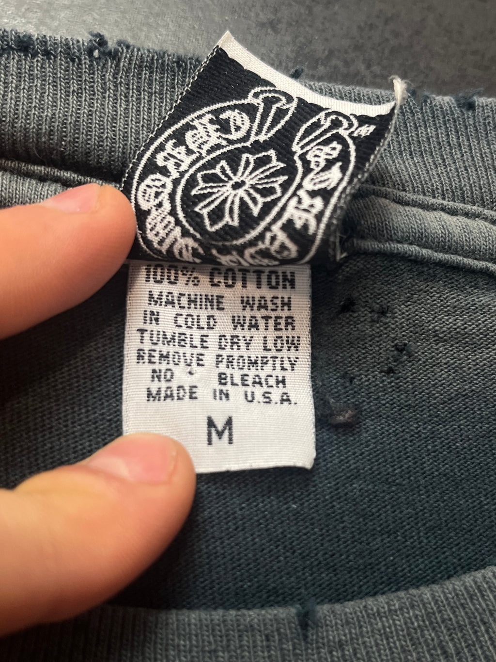 90's Chrome Hearts Cross/Scroll Embroidery Pocket Tee