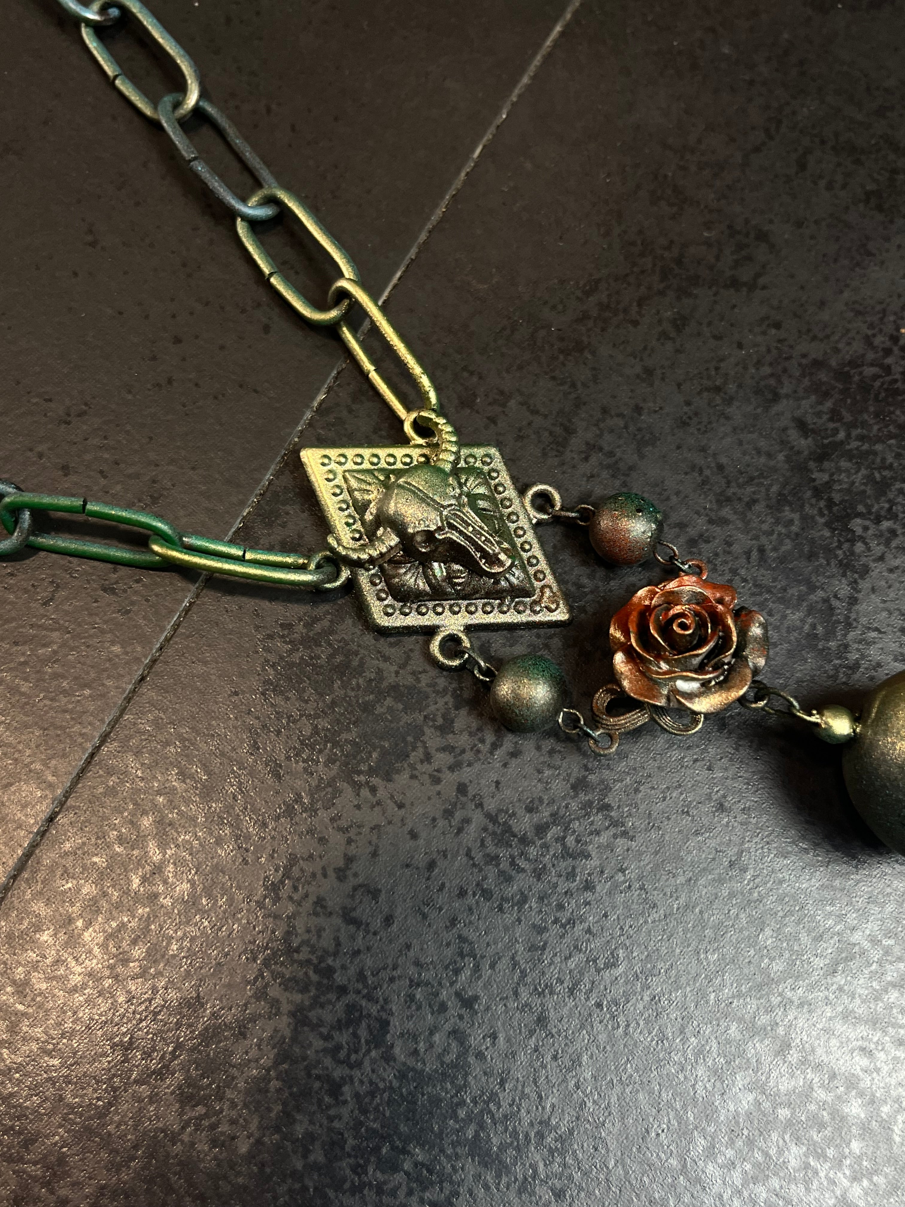 1of1 1994 Jean Pault Gaultier Buffalo-Rose-Skull Rosary