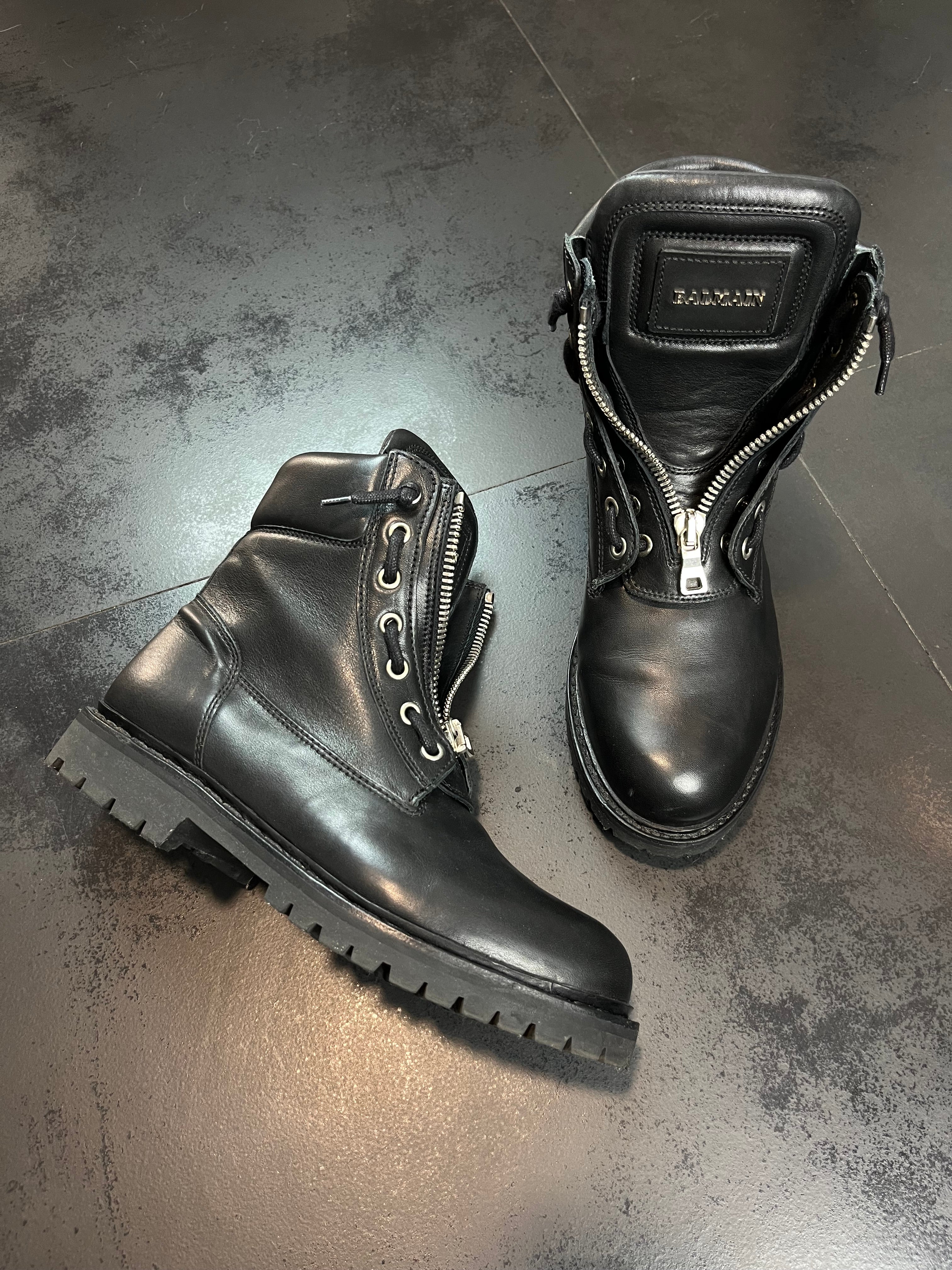 AW11 Balmain “Taiga” Leather Ranger Boots