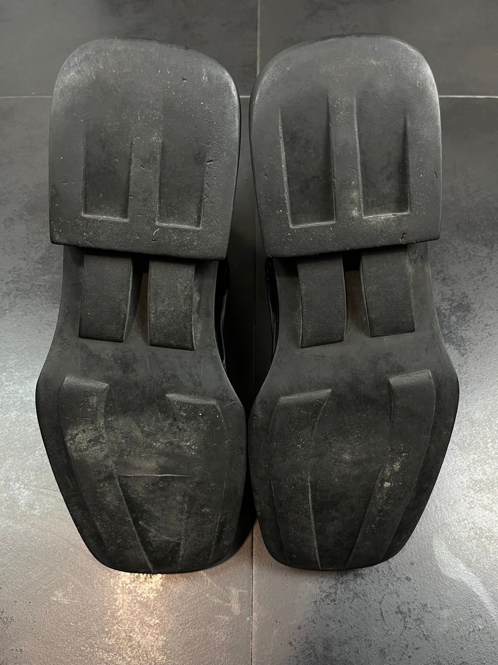 AW99 Prada Square Toe Moto Boots