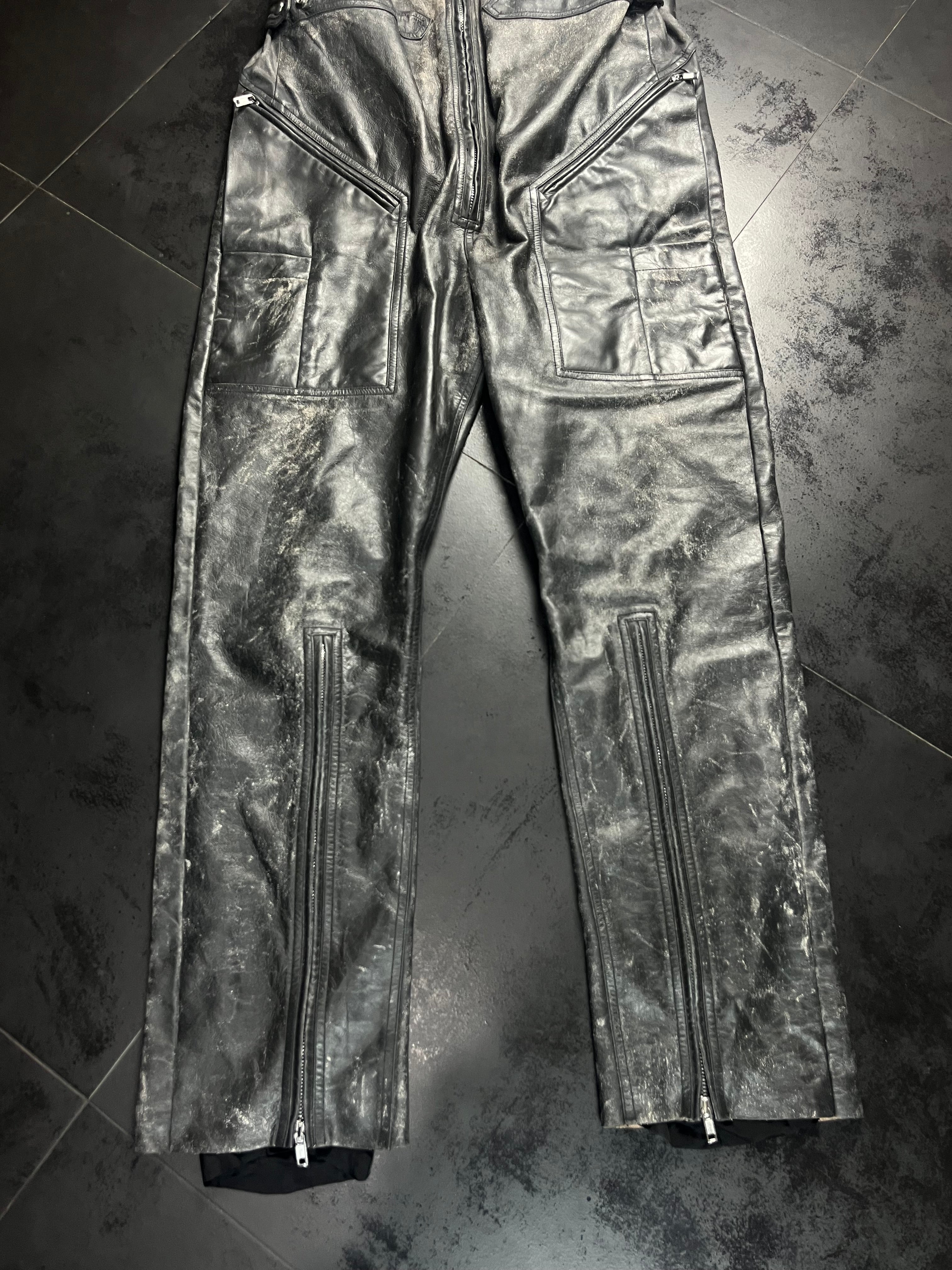 SS25 Rick Owens “Hollywood” Biker Leather Jumpsuit