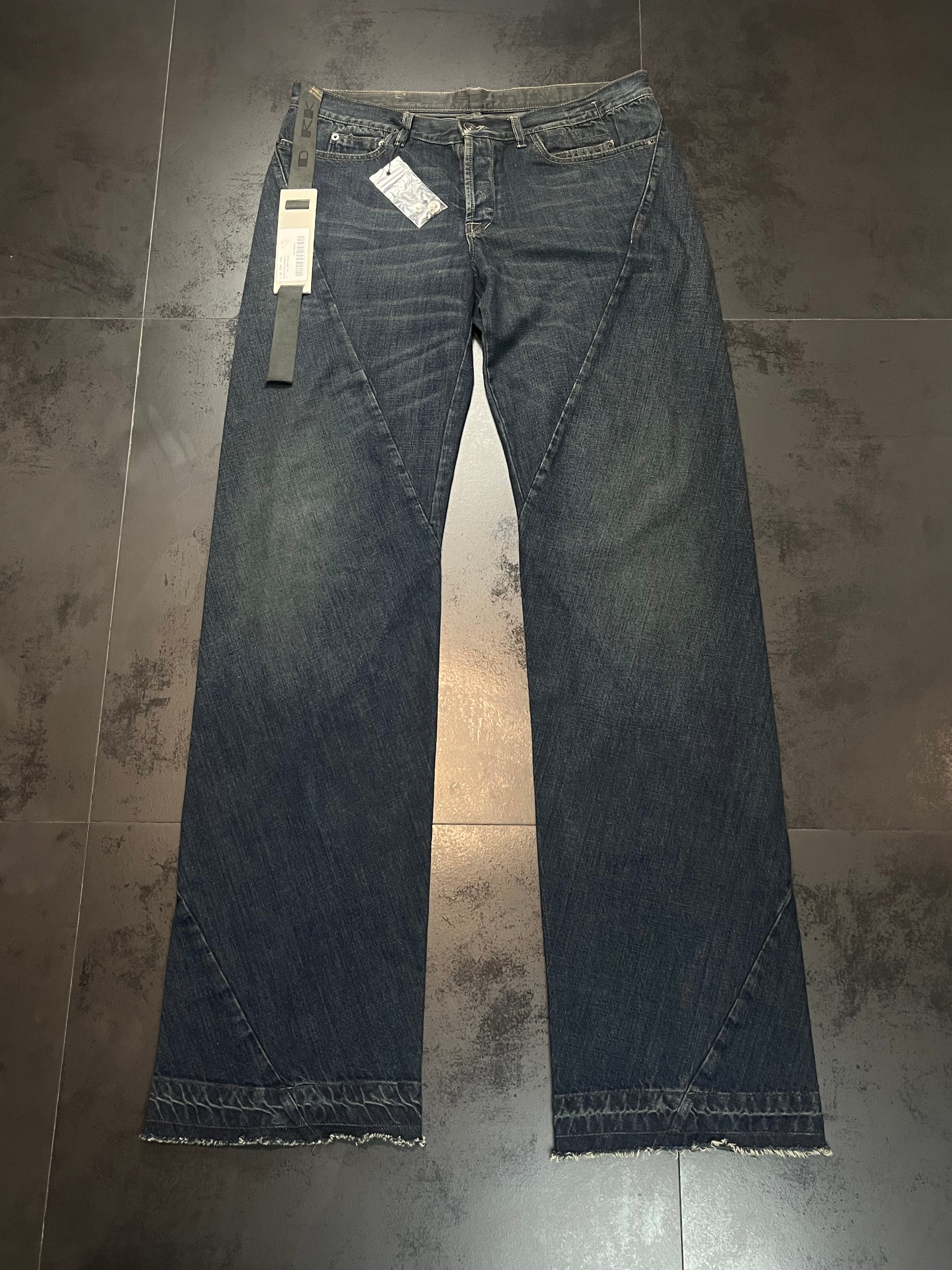 2009 Rick Owens Drkshdw Spiral Bias Bootcut Denim