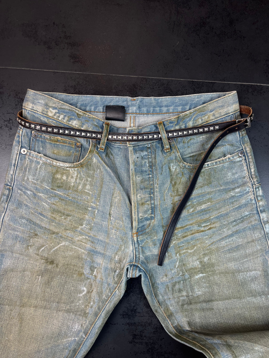 AW15 Saint Laurent Paris Pyramid Studded Belt By Hedi Slimane